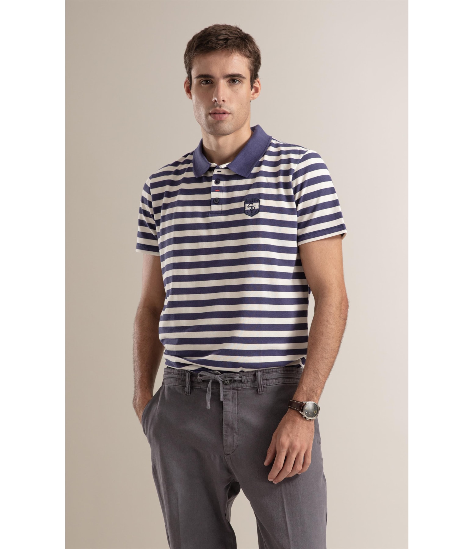 Polo Piquet Brasao Purple Blue