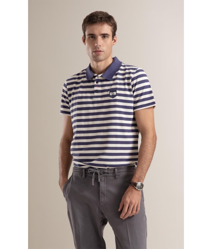 Polo Piquet Brasao Purple Blue