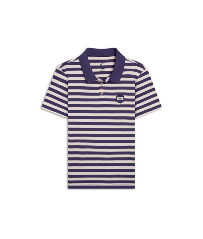 Polo Piquet Brasao Purple Blue