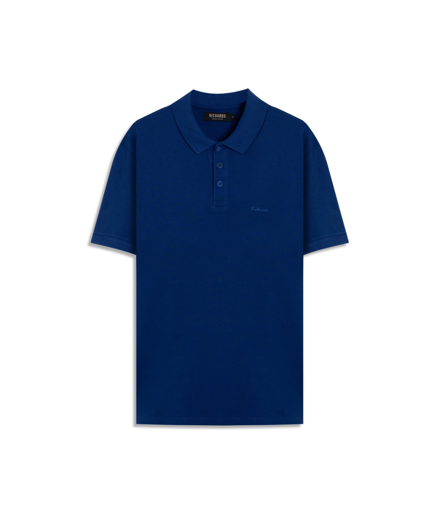 Polo Piquet Com Elastano Mc Azul Jeans