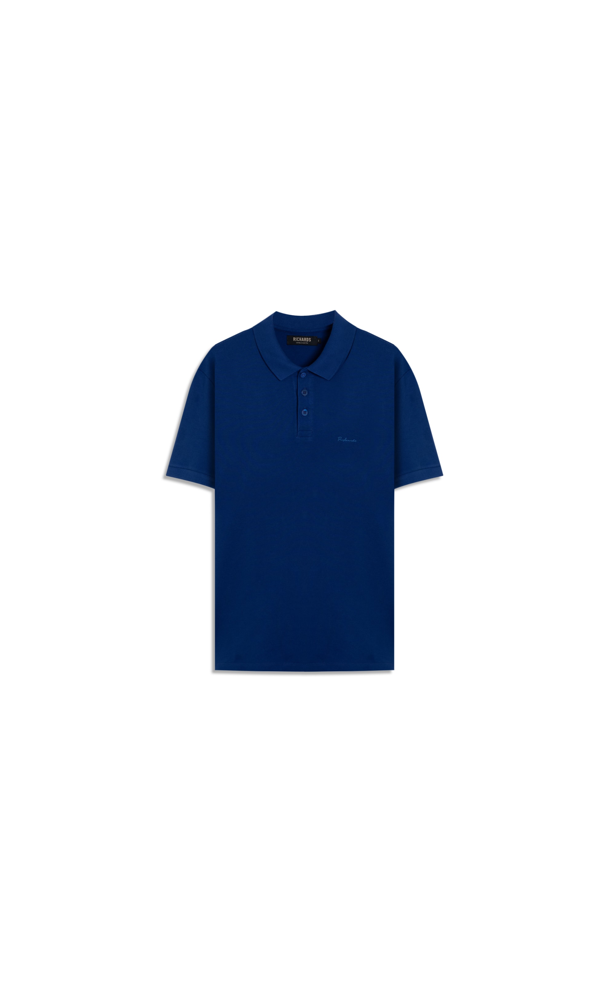 Polo Piquet Com Elastano Mc Azul Jeans