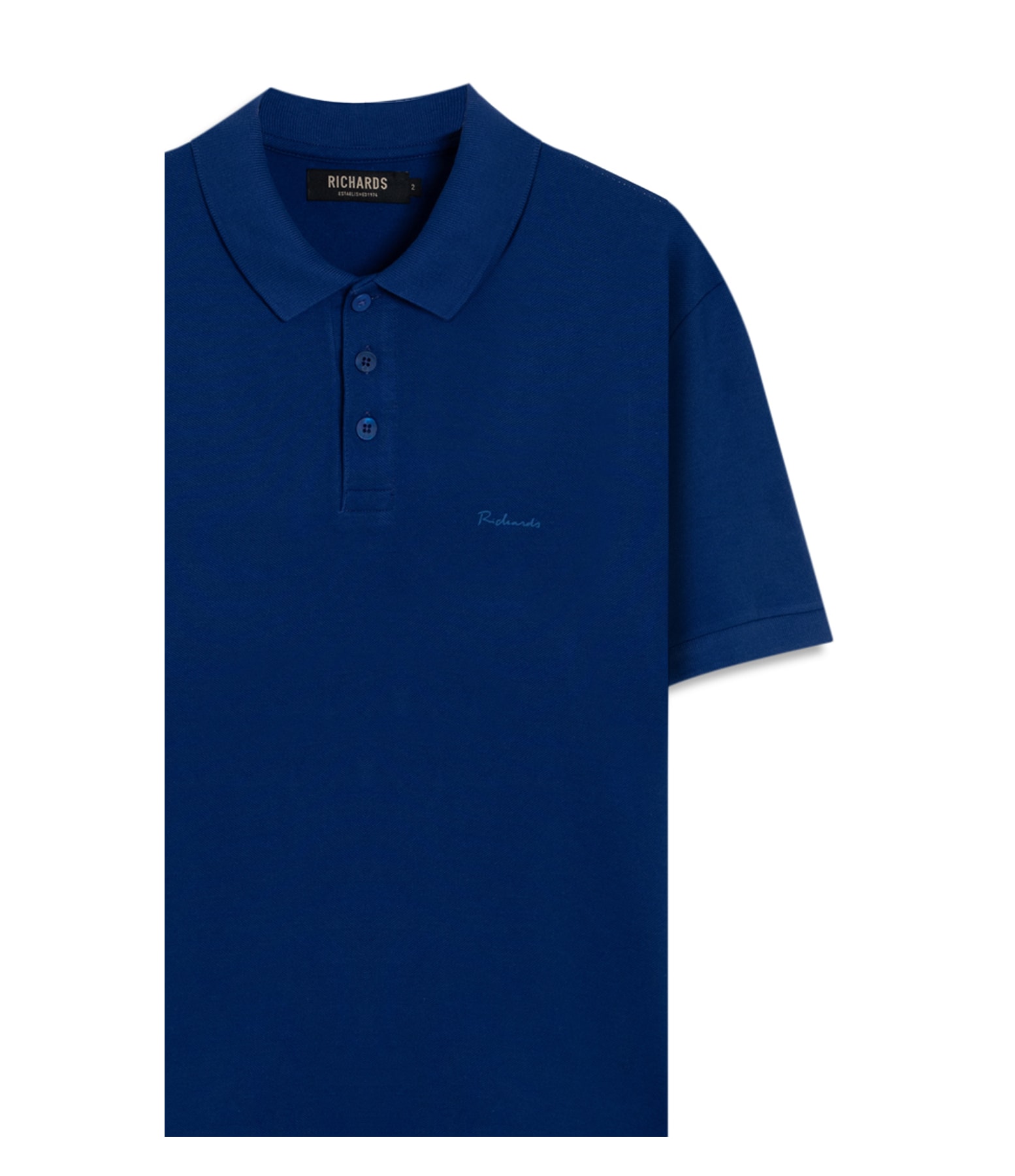 Polo Piquet Com Elastano Mc Azul Jeans