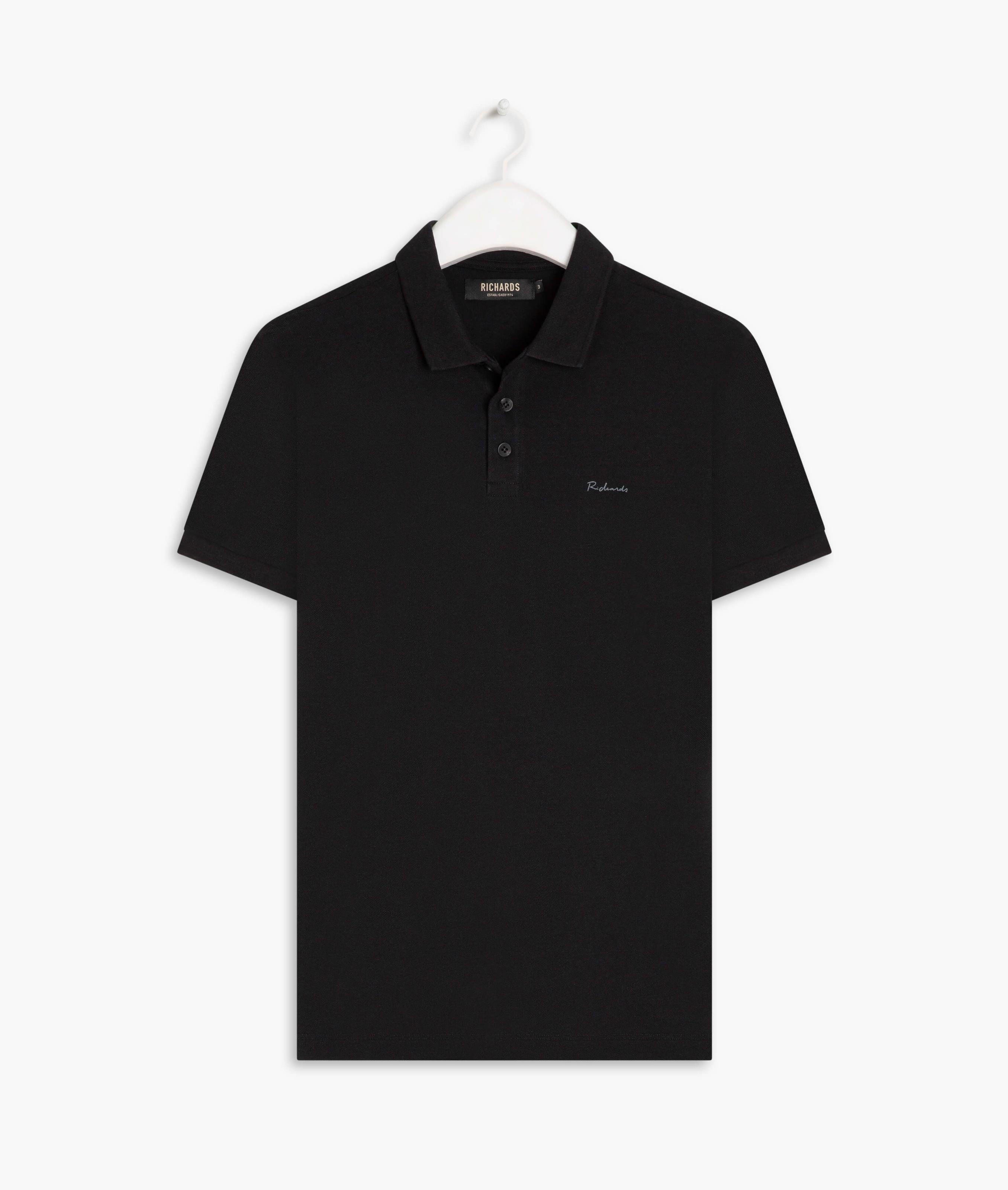 Polo Piquet Com Elastano Mc Preto