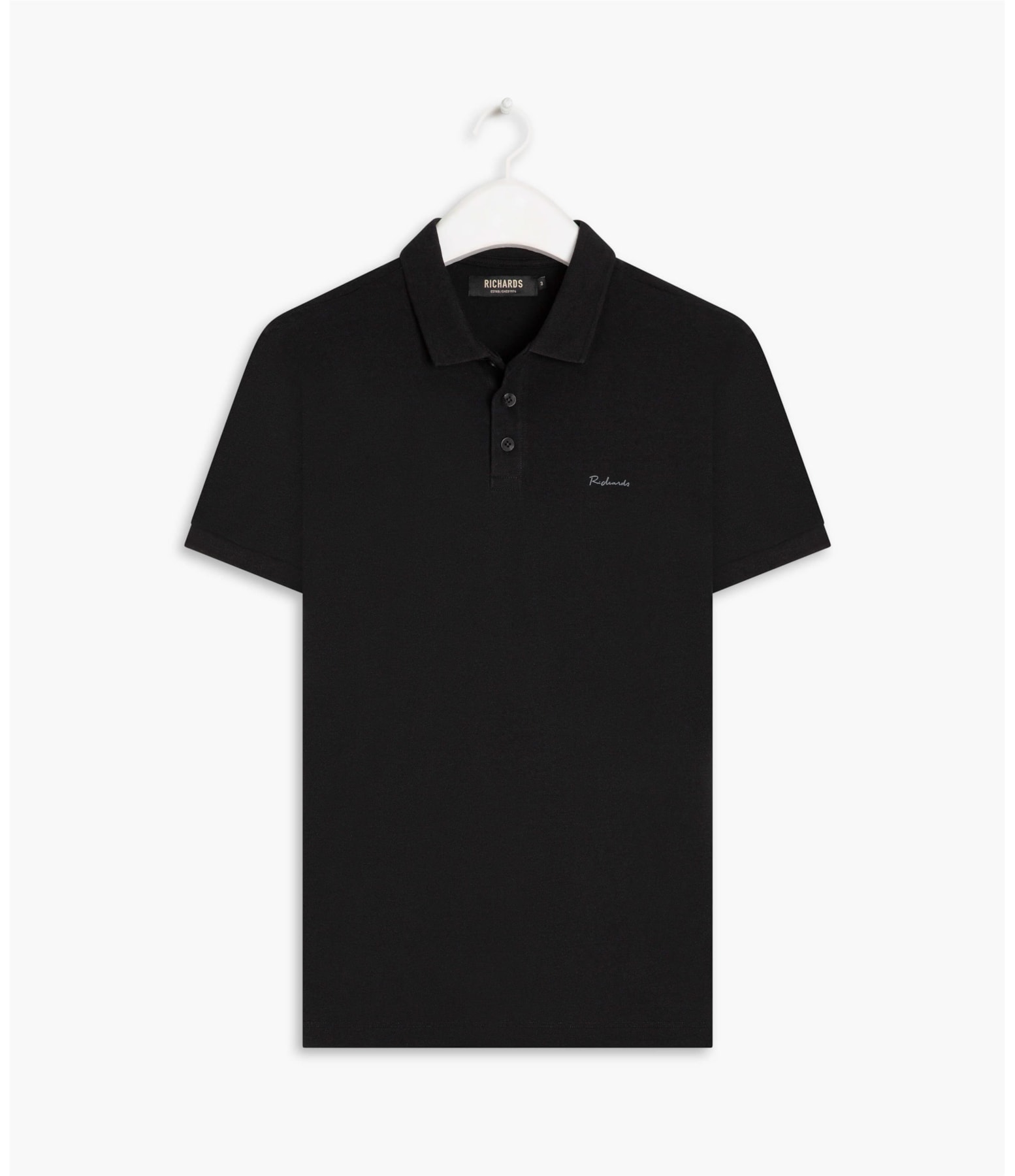 Polo Piquet Com Elastano Mc Preto