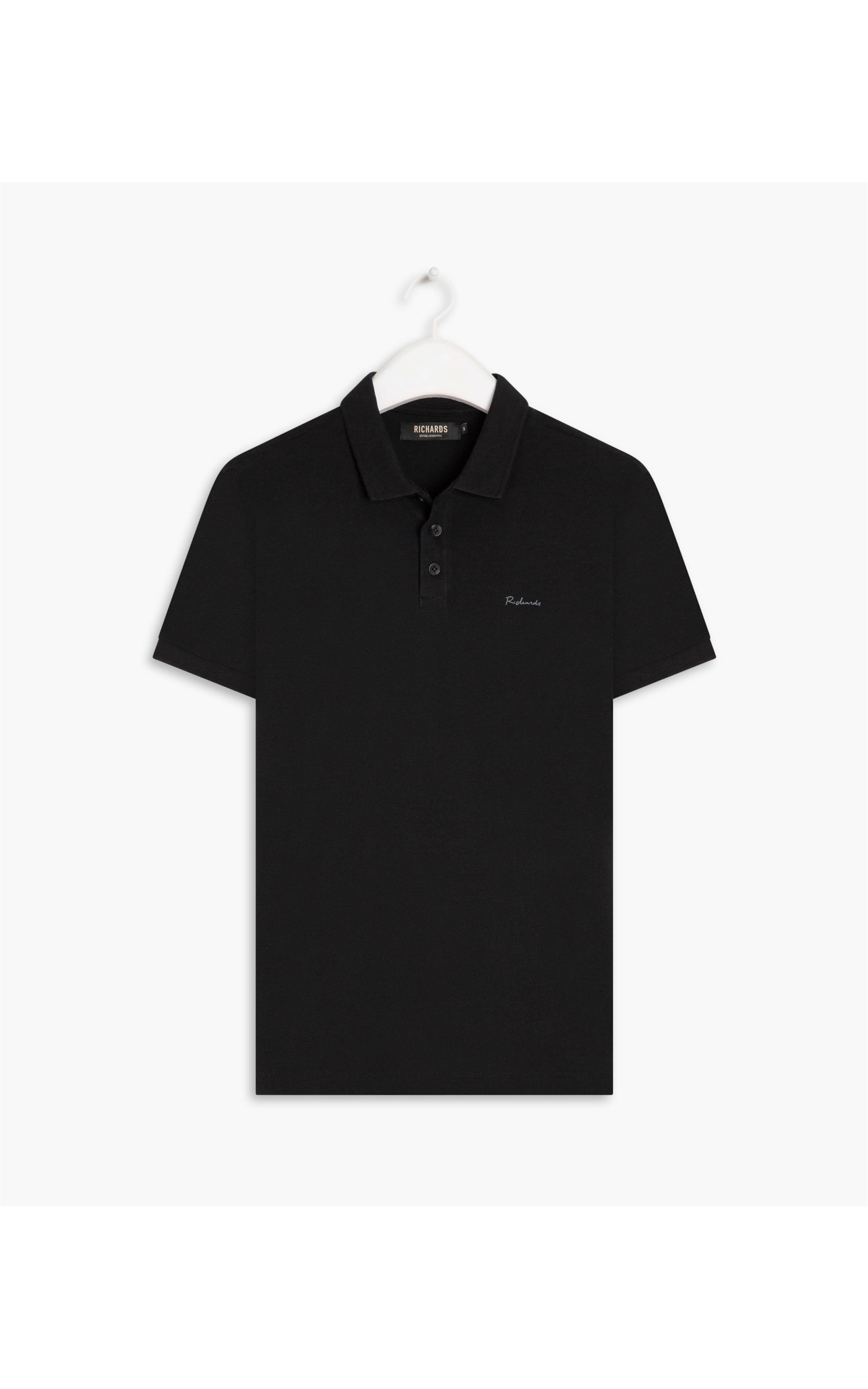Polo Piquet Com Elastano Mc Preto