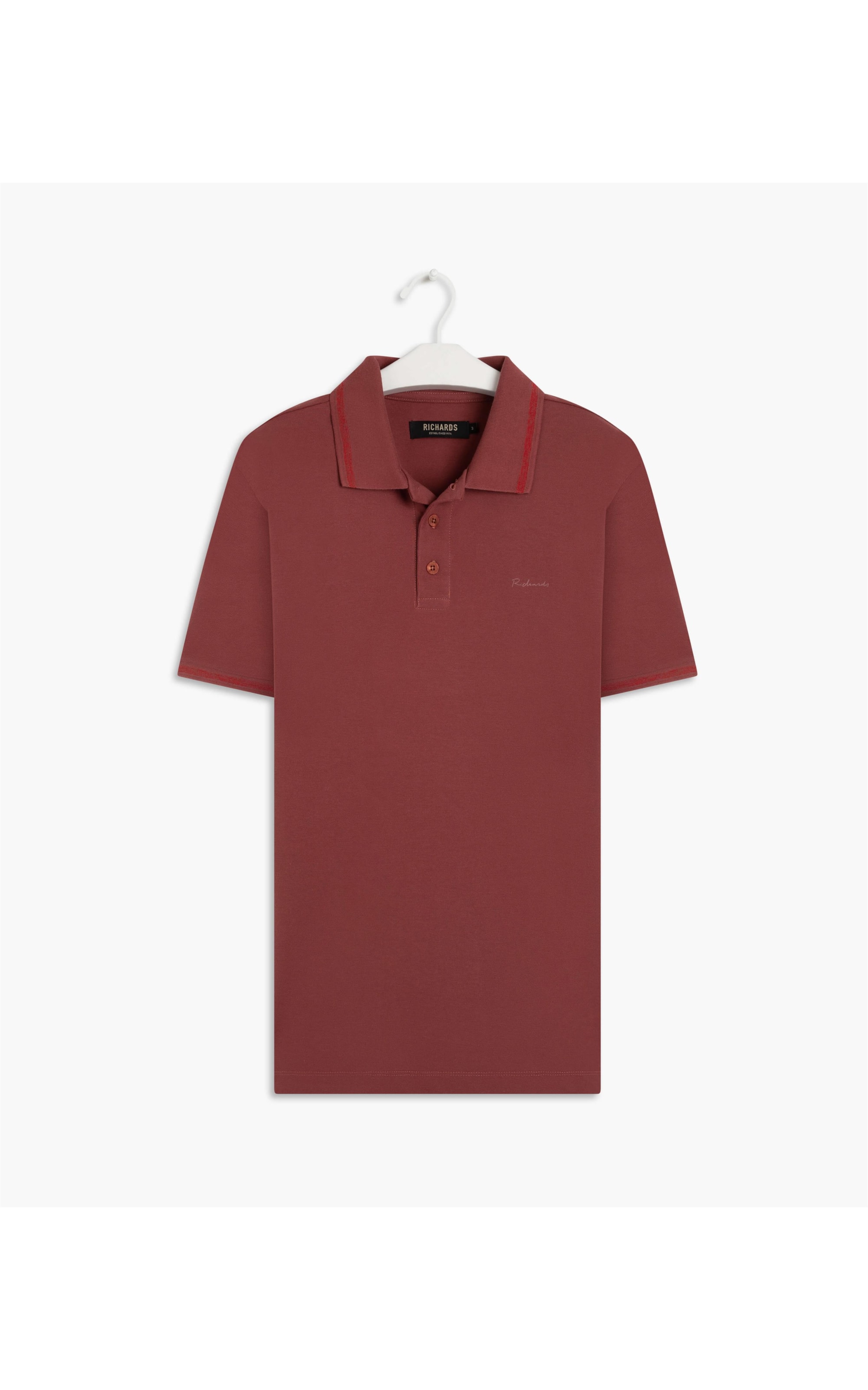 Polo Piquet Com Friso Rajado Mc Bordeaux