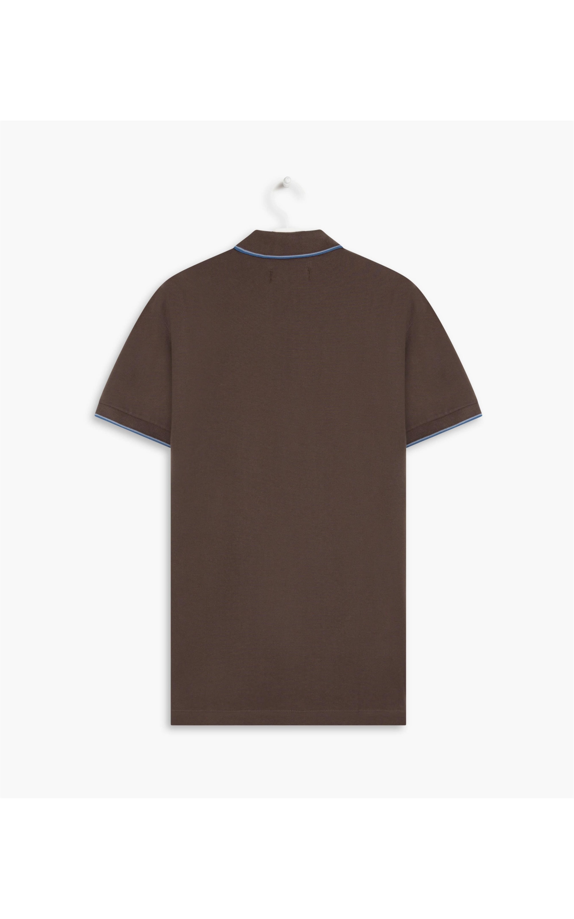 Polo Piquet Com Friso Simple Mc Dark Brown