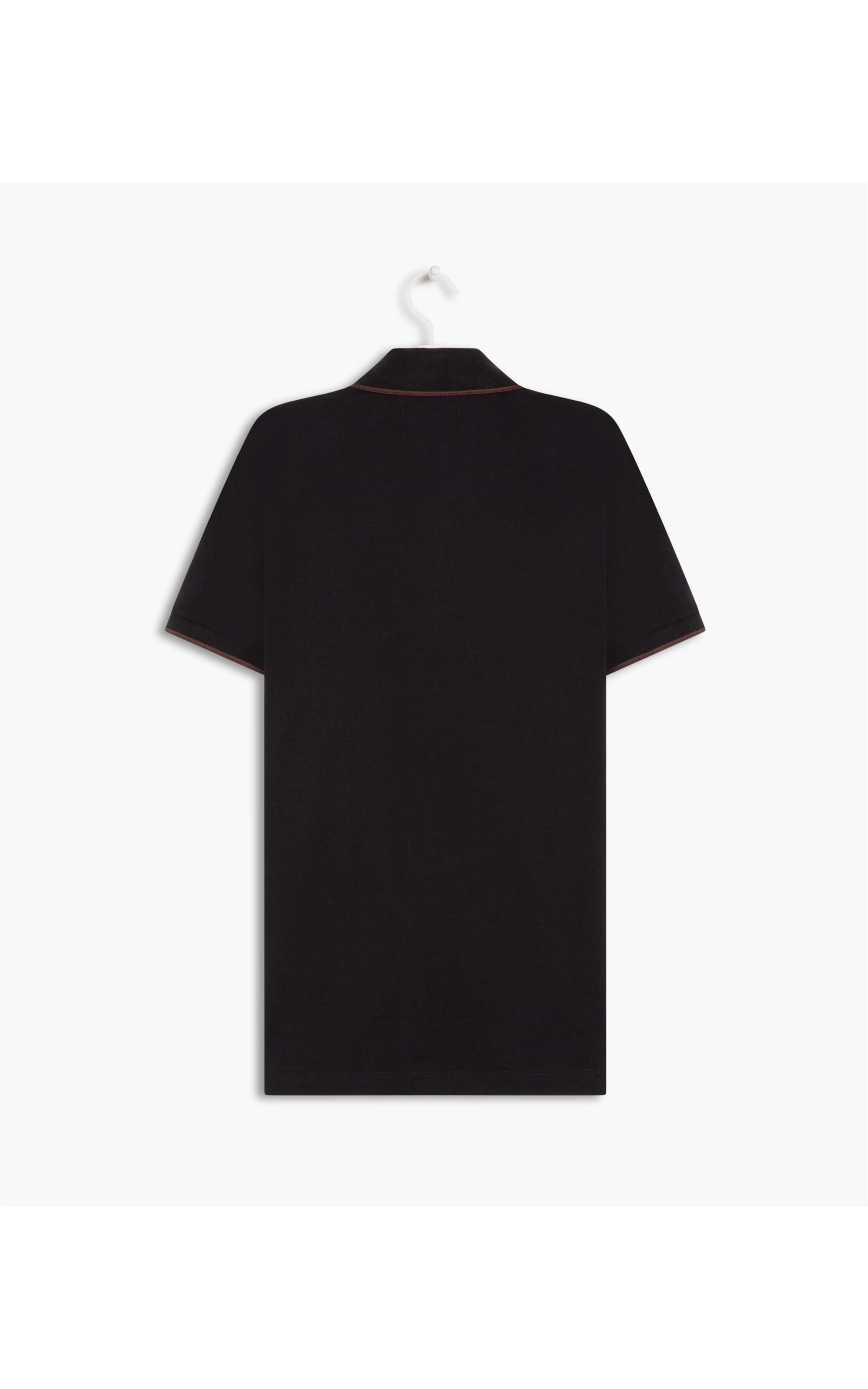 Polo Piquet Com Friso Simple Mc Preto