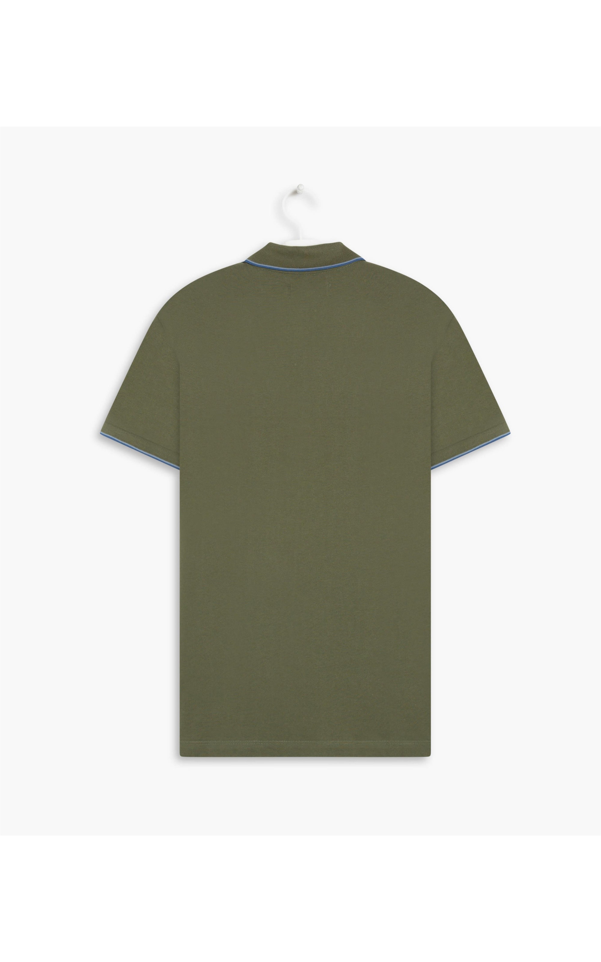 Polo Piquet Com Friso Simple Mc Verde Army
