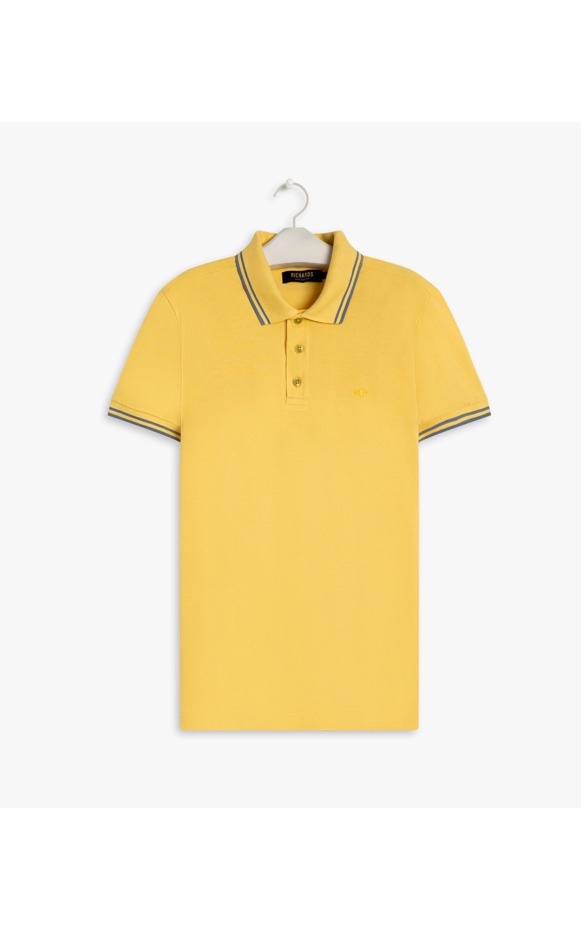 Polo Piquet Com Frisos Mc Amarelo Claro