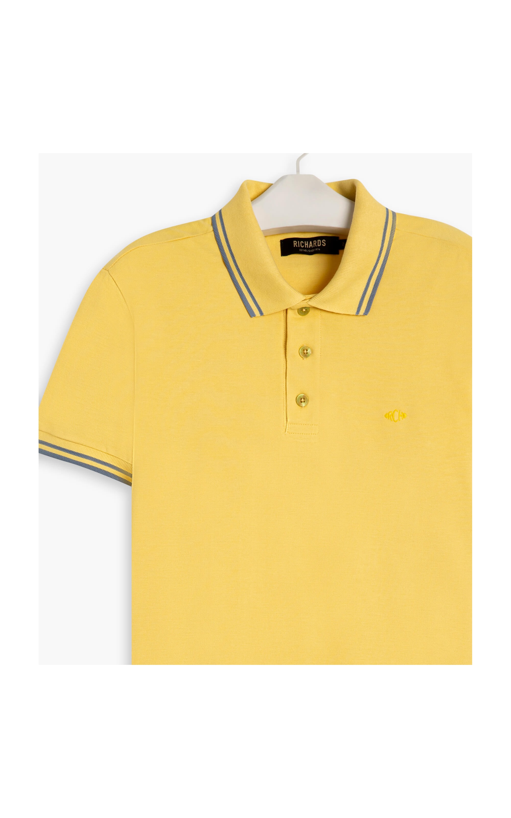 Polo Piquet Com Frisos Mc Amarelo Claro