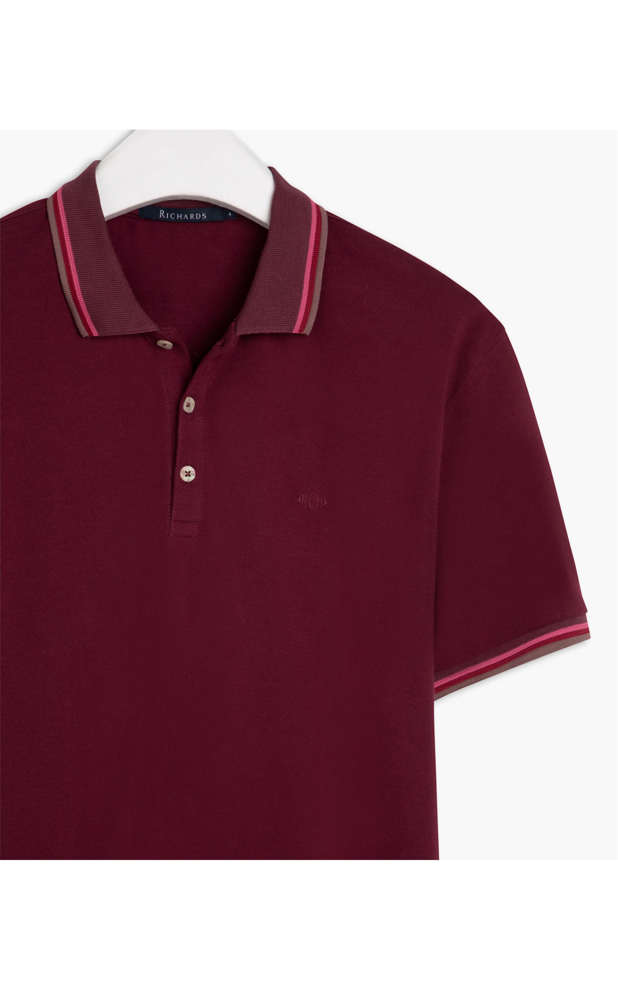 Polo Piquet Com Frisos Mc Bordeaux