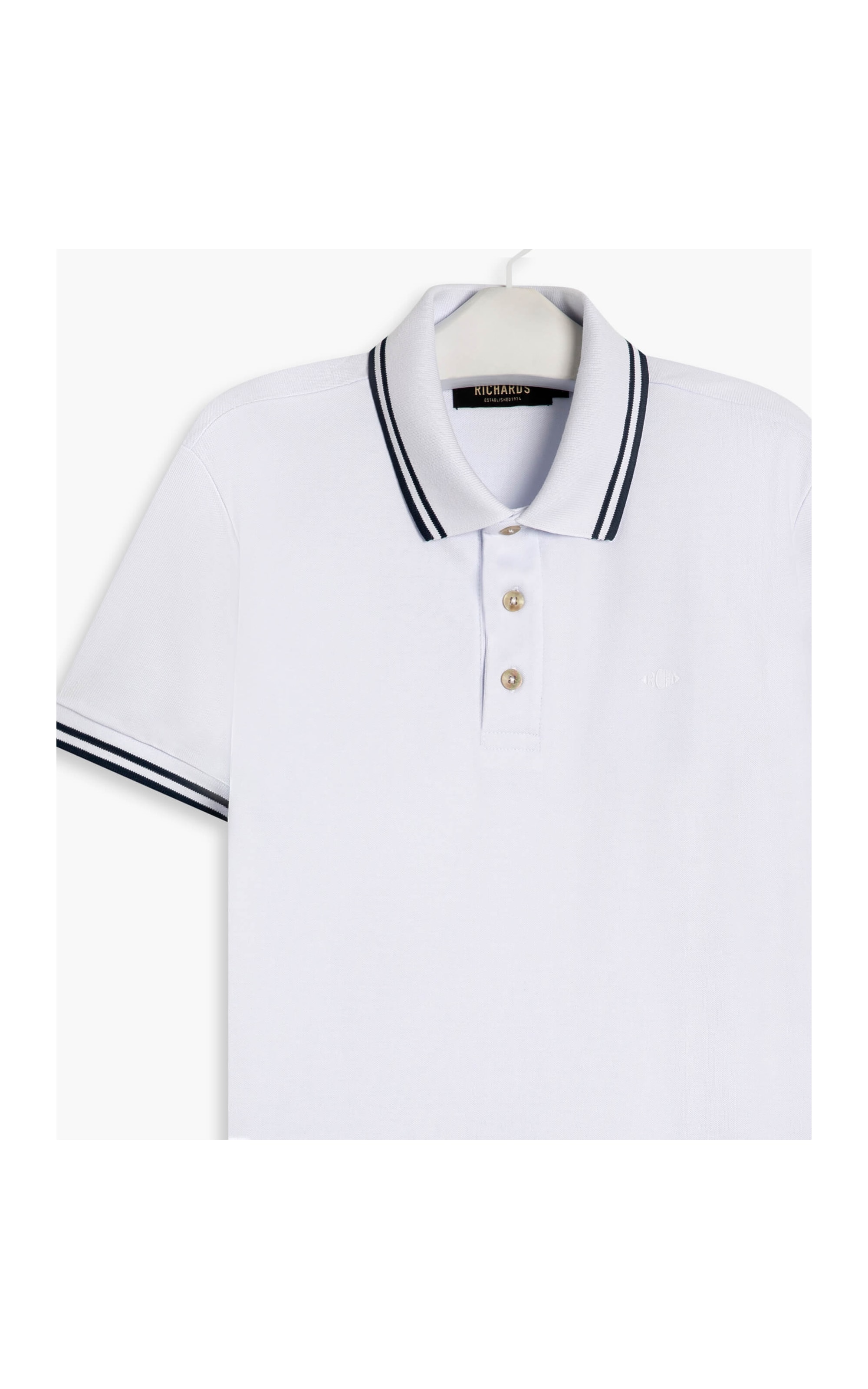 Polo Piquet Com Frisos Mc Branco