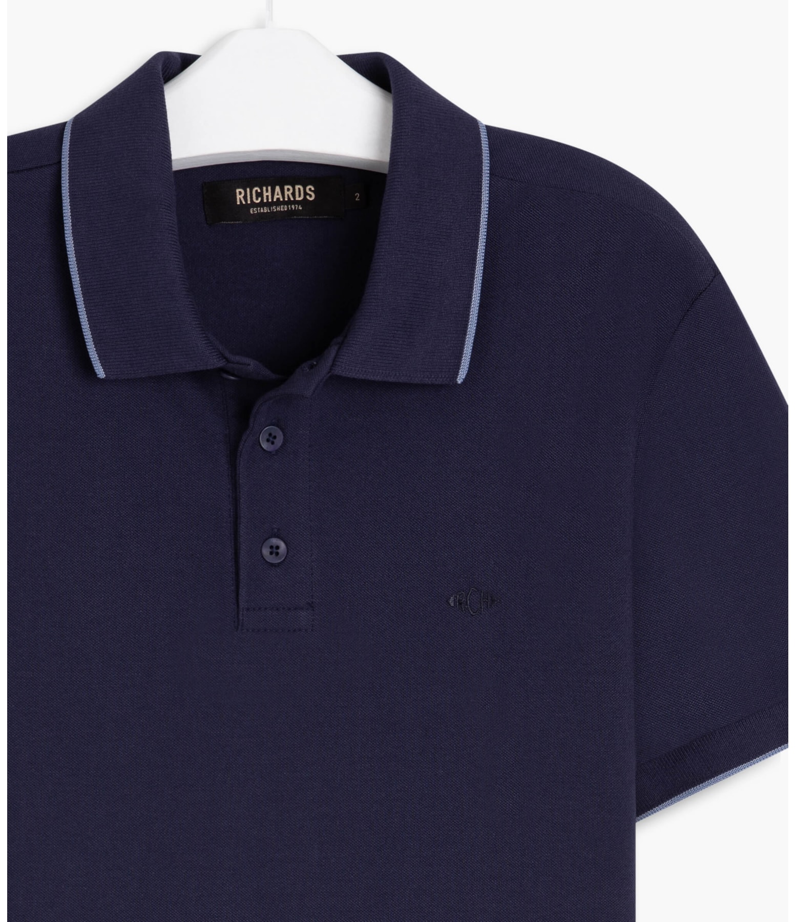 Polo Piquet Com Frisos Mc Dark Navy