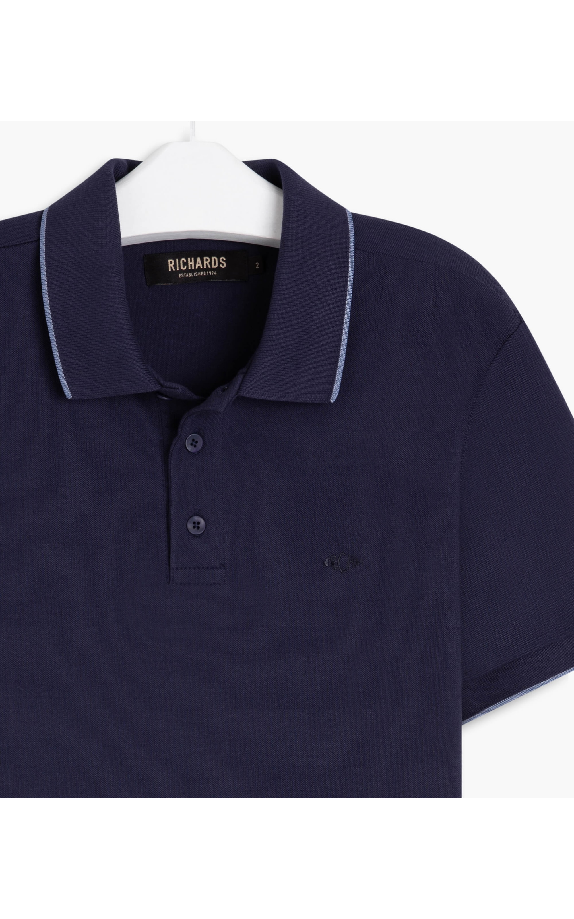 Polo Piquet Com Frisos Mc Dark Navy
