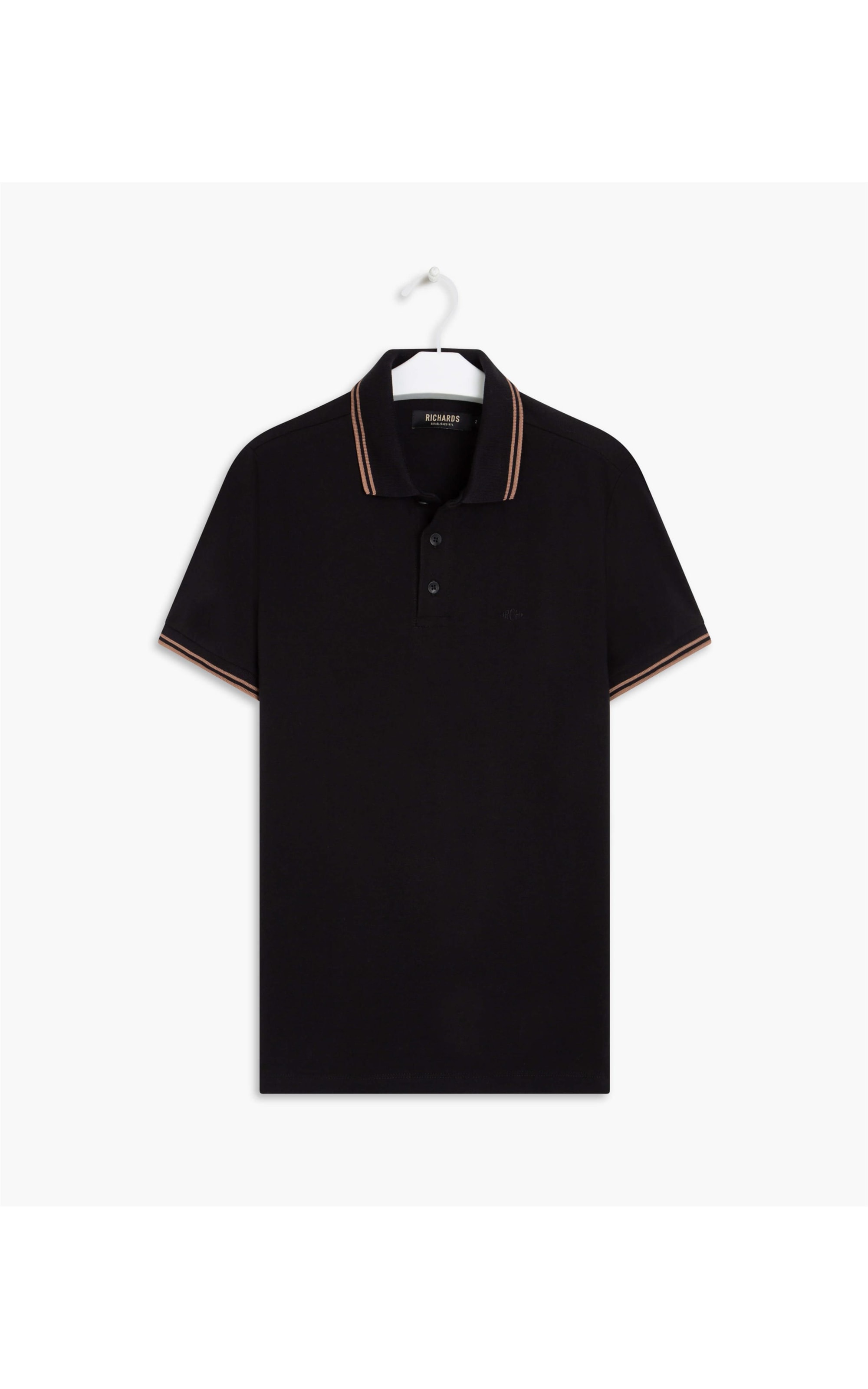 Polo Piquet Com Frisos Mc Preto