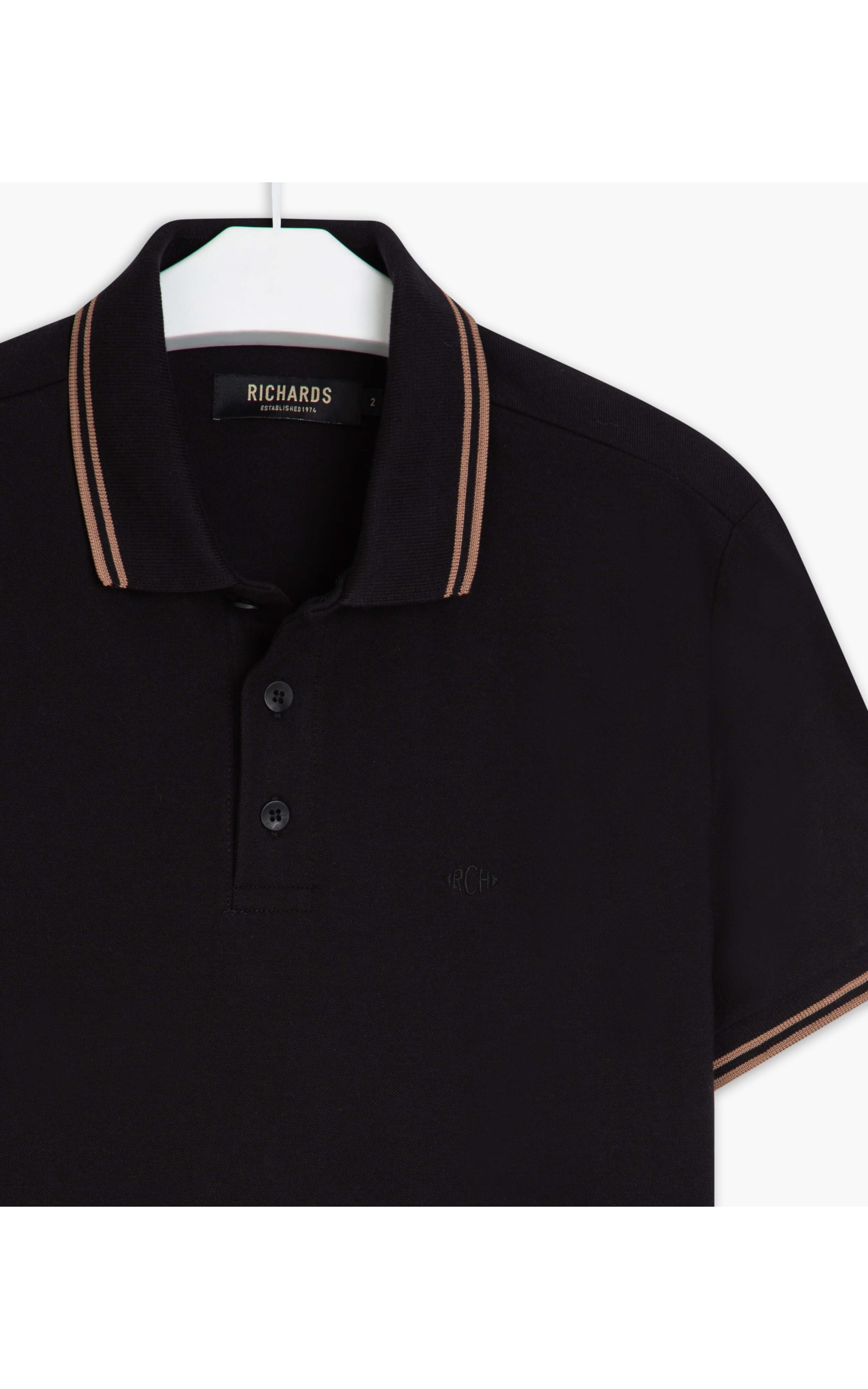 Polo Piquet Com Frisos Mc Preto