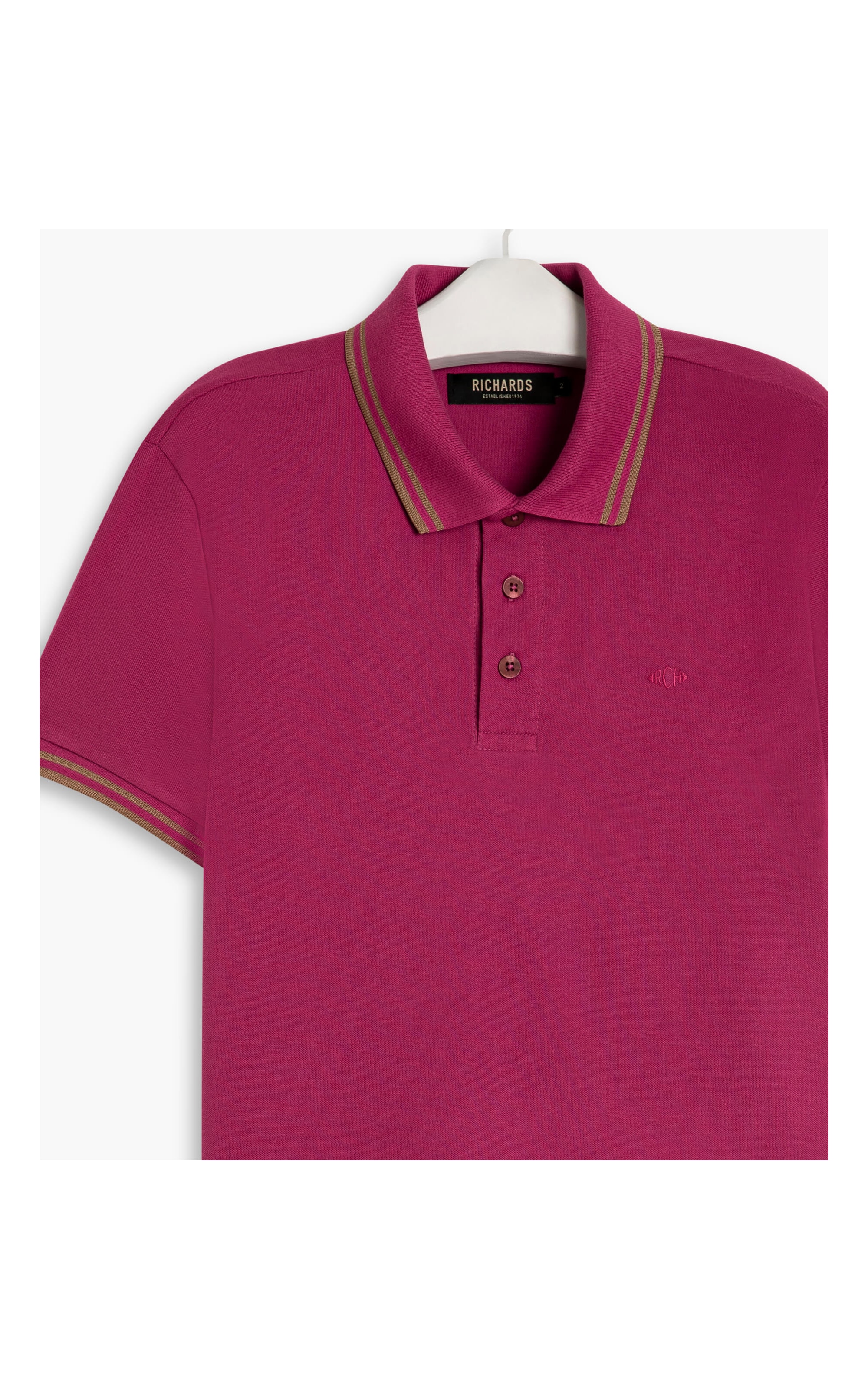 Polo Piquet Com Frisos Mc Rosa Gum