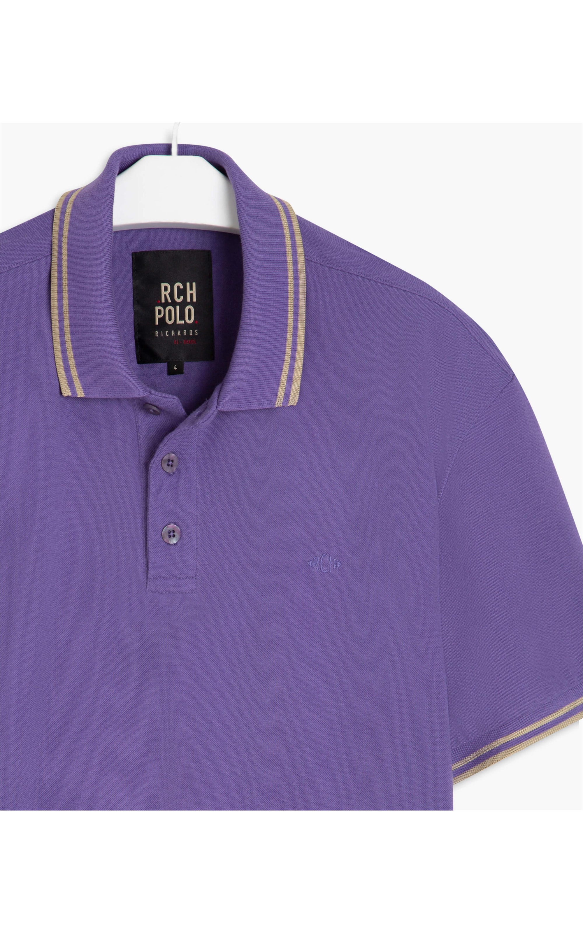 Polo Piquet Com Frisos Mc Roxo