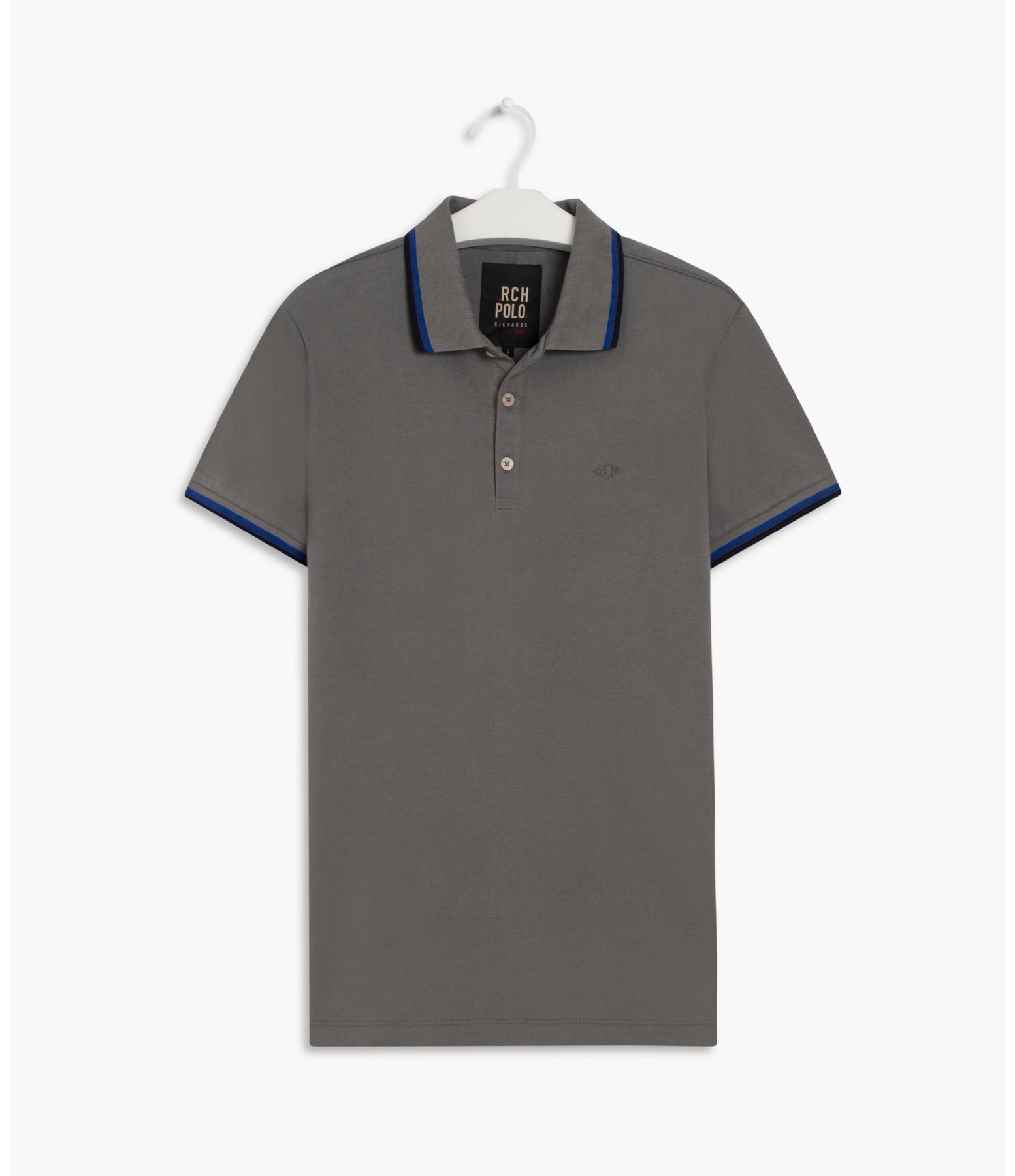 Polo Piquet Com Frisos Mc Silver Gray