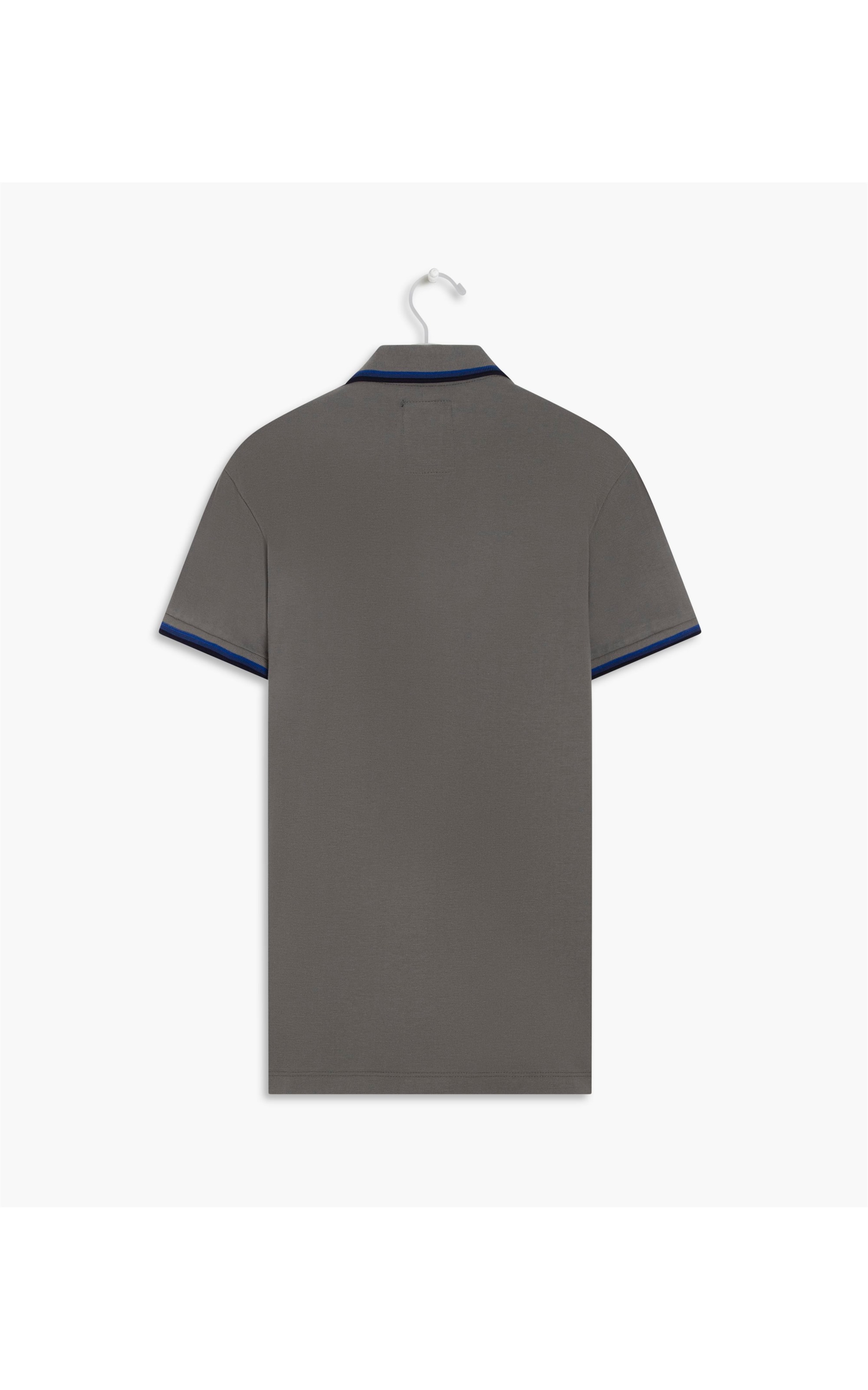 Polo Piquet Com Frisos Mc Silver Gray