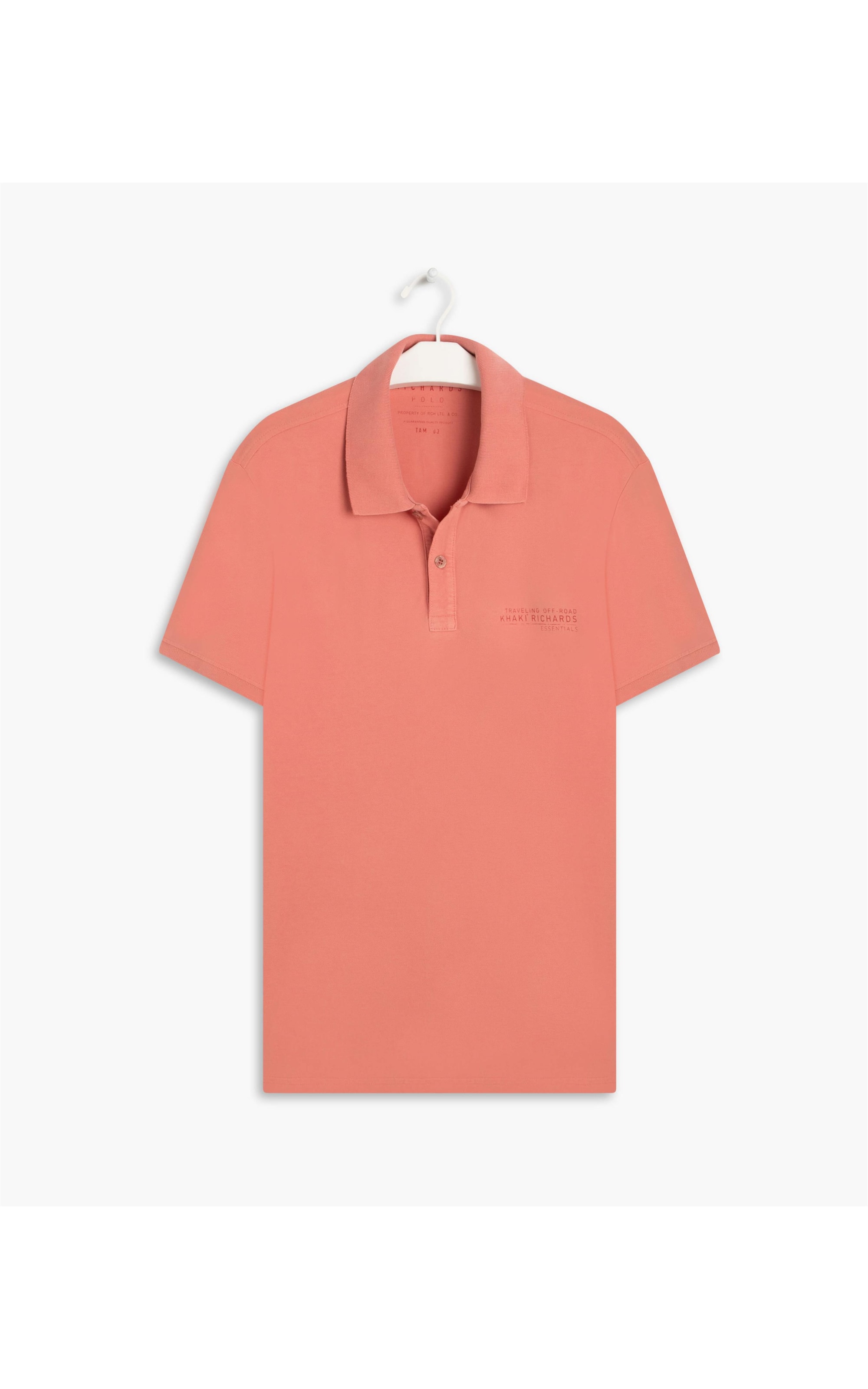 Polo Piquet Estampa Khaki Essentials Mc Blush