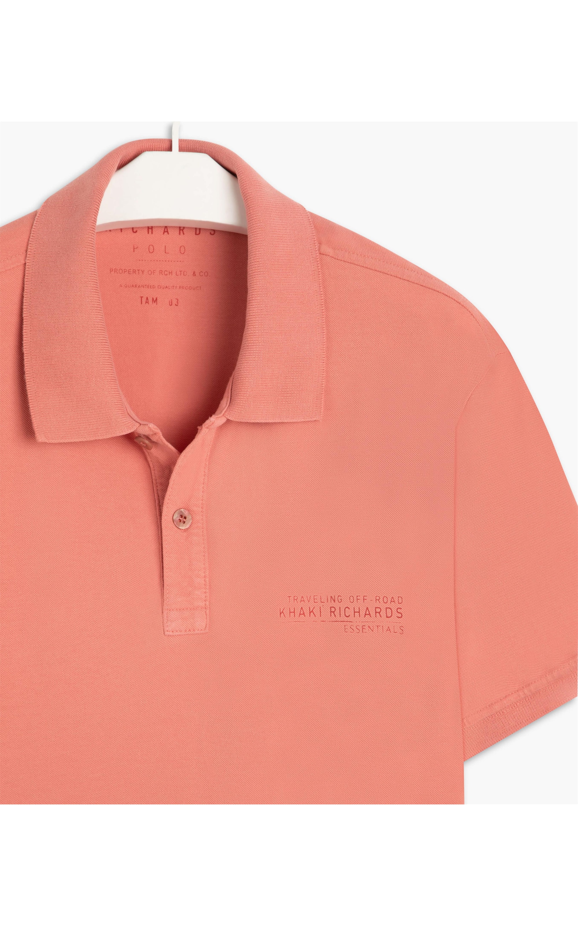 Polo Piquet Estampa Khaki Essentials Mc Blush