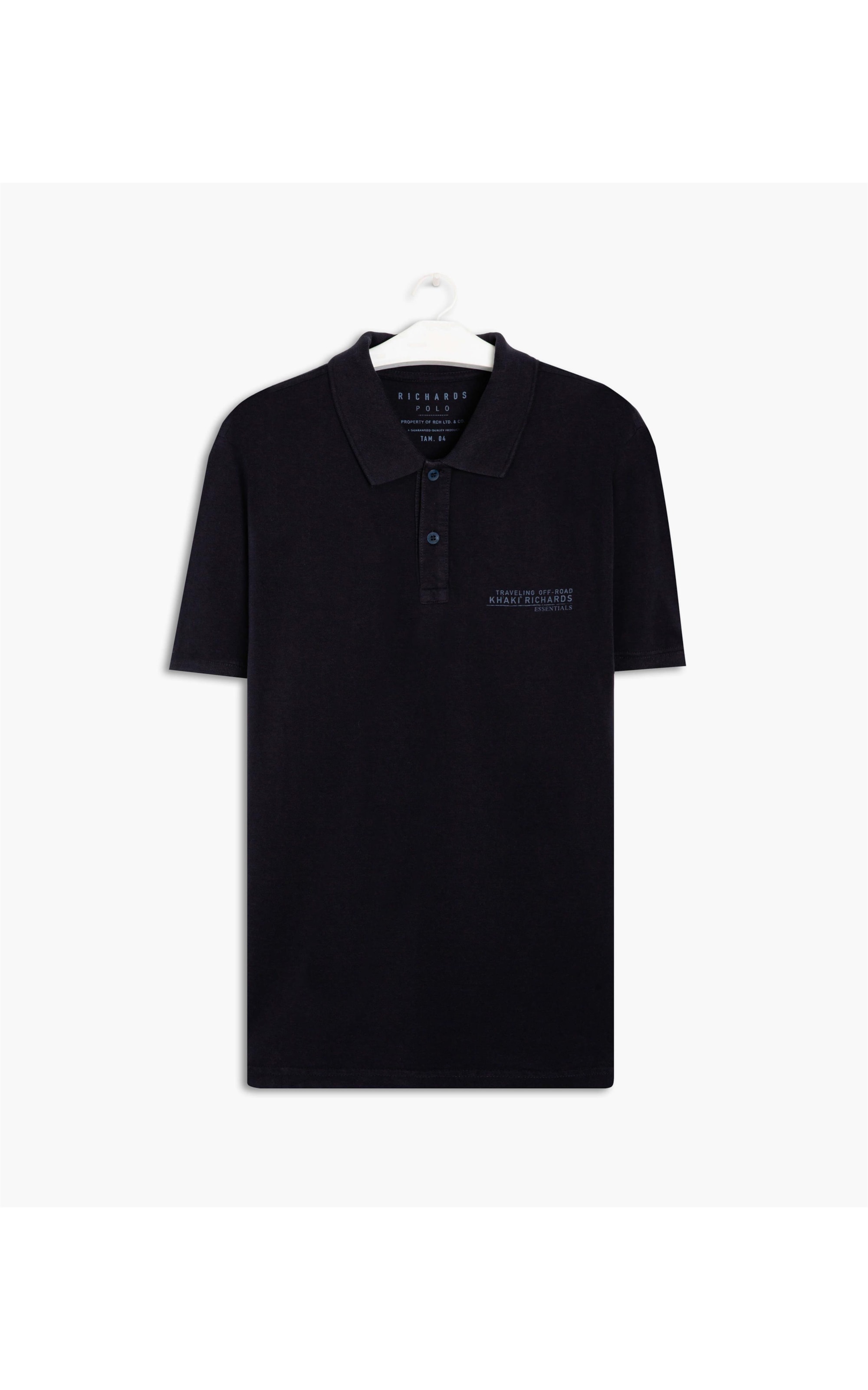 Polo Piquet Estampa Khaki Essentials Mc Dark Navy