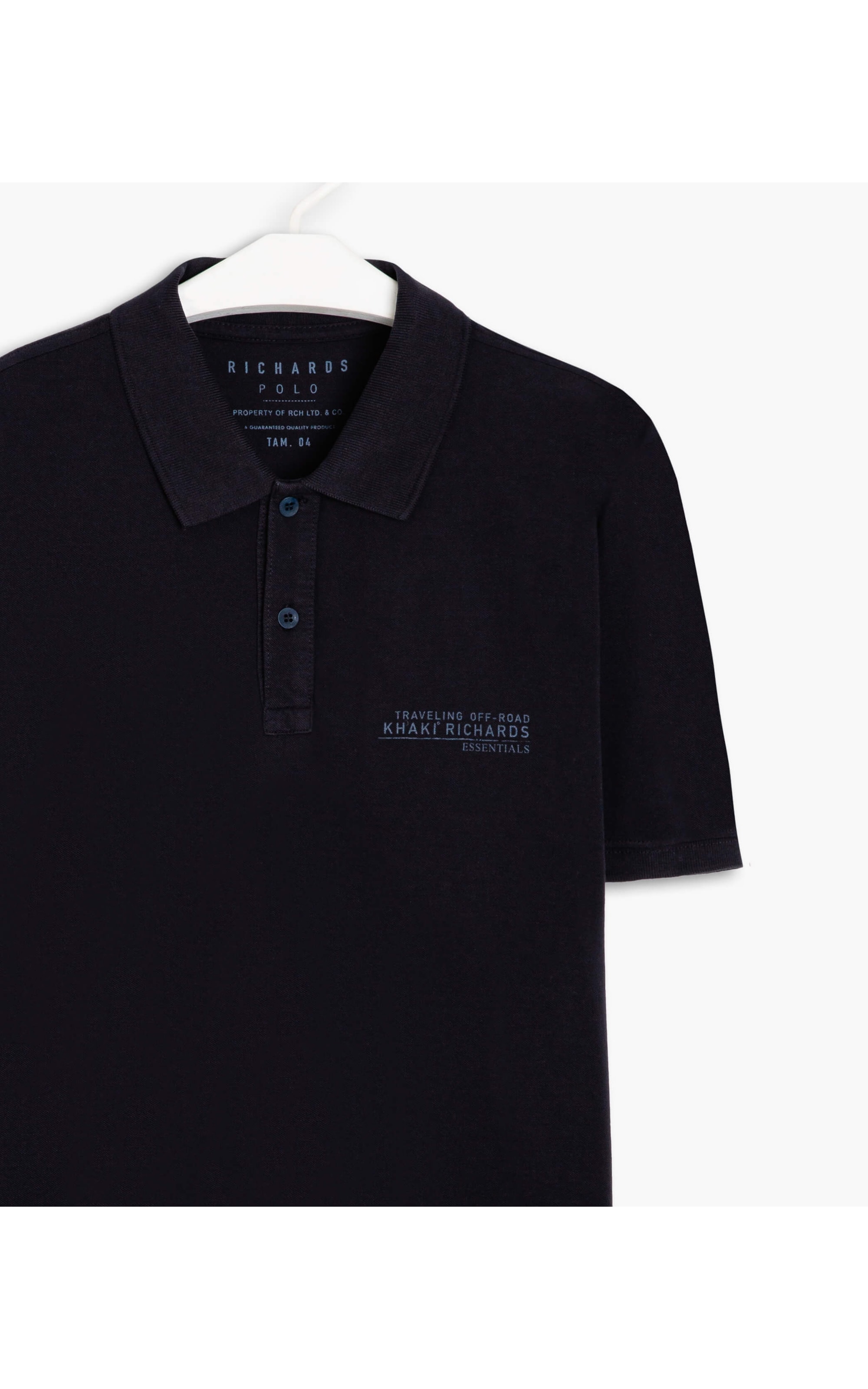 Polo Piquet Estampa Khaki Essentials Mc Dark Navy