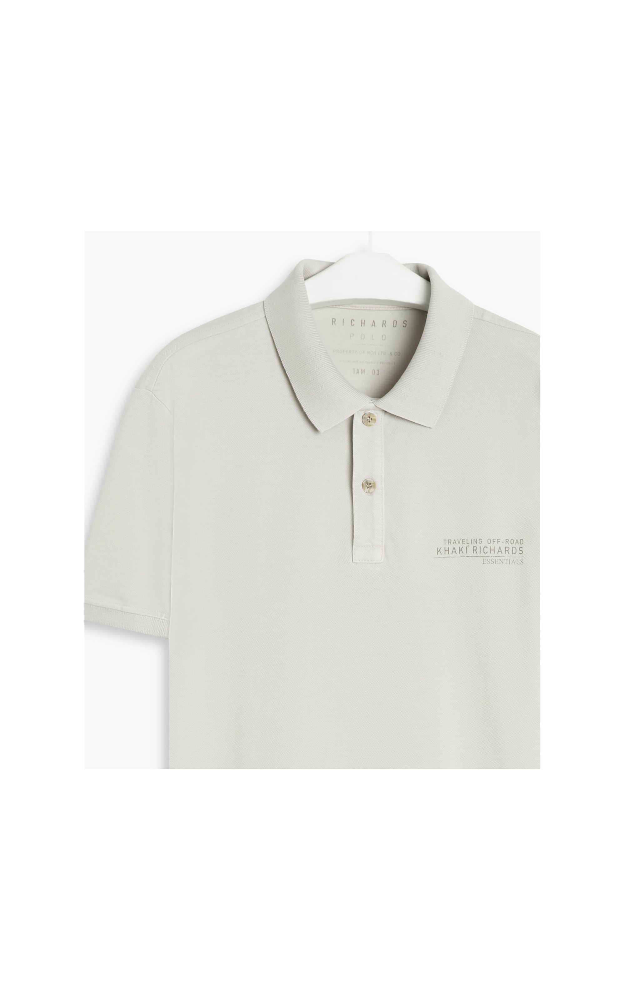 Polo Piquet Estampa Khaki Essentials Mc Gelo