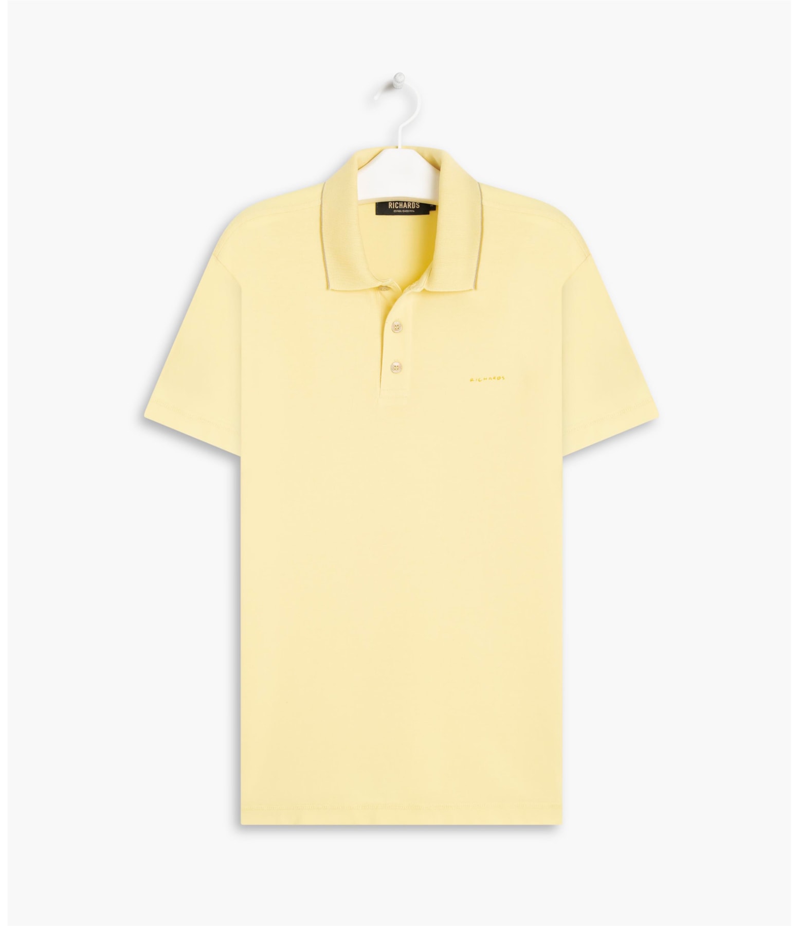 Polo Piquet Estampada Com Friso Lemon