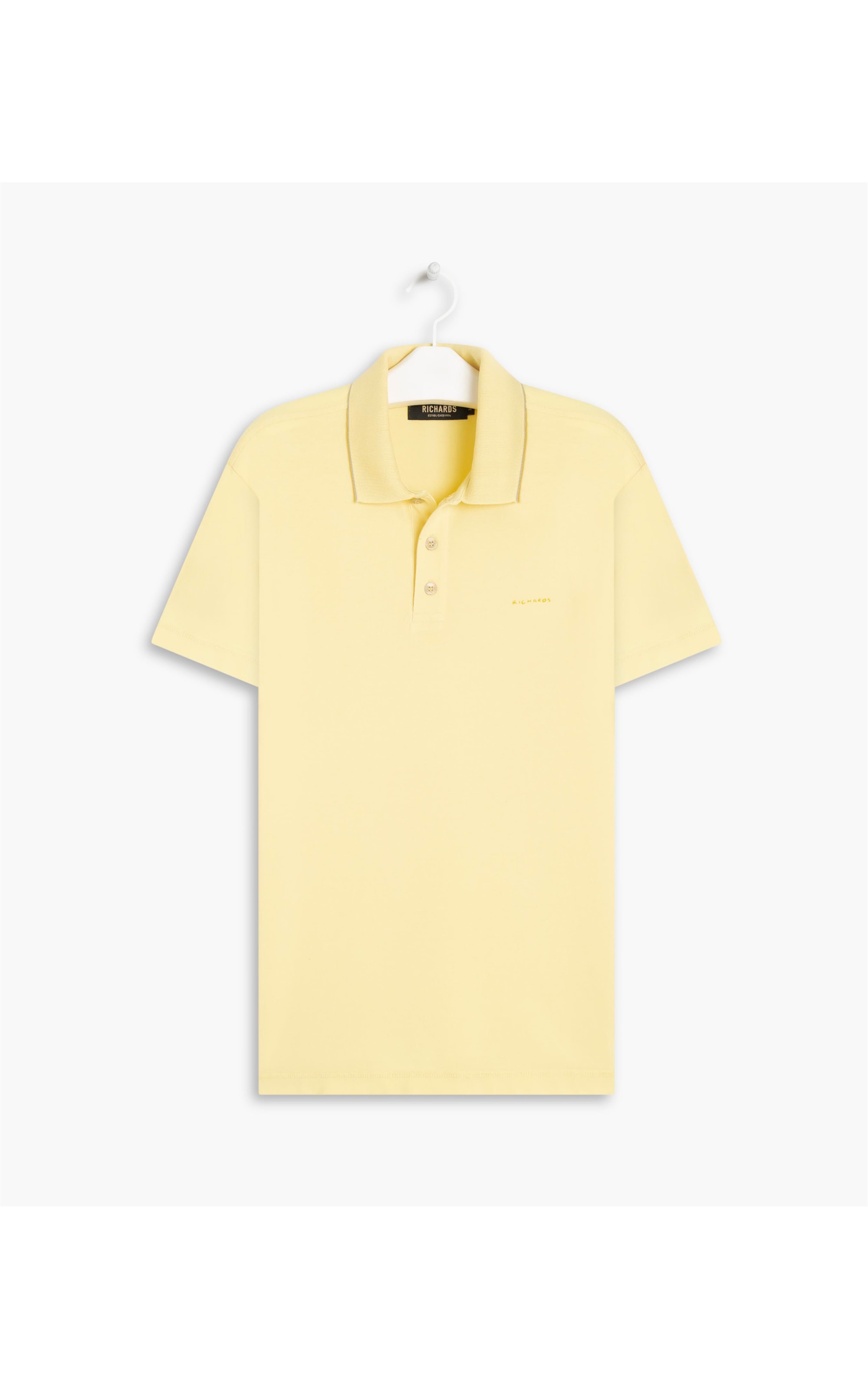 Polo Piquet Estampada Com Friso Lemon