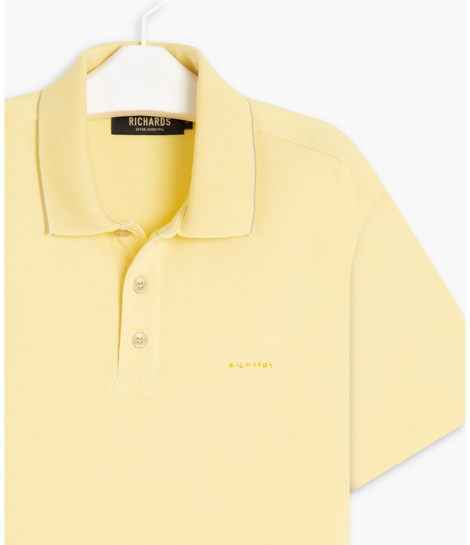Polo Piquet Estampada Com Friso Lemon
