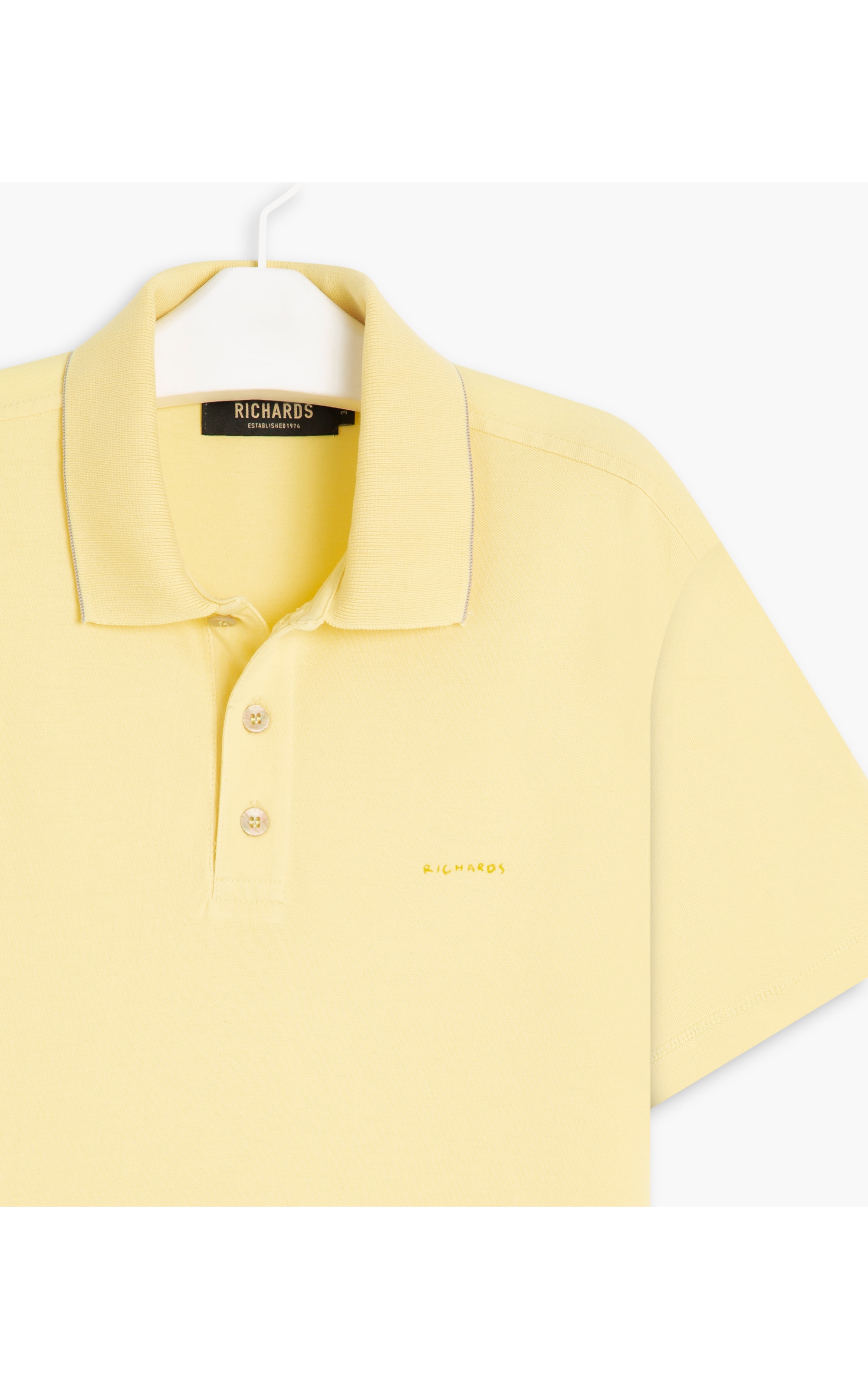Polo Piquet Estampada Com Friso Lemon