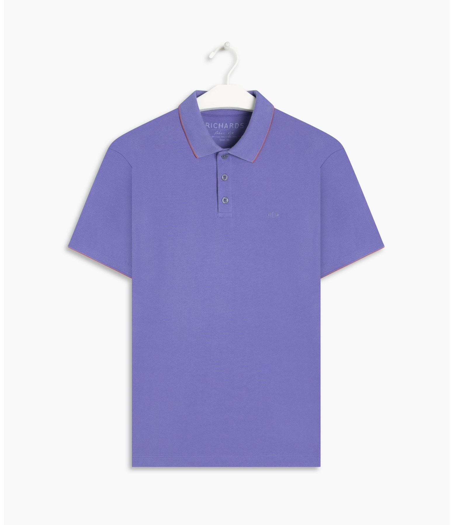 Polo Piquet Friso Azul Jeans