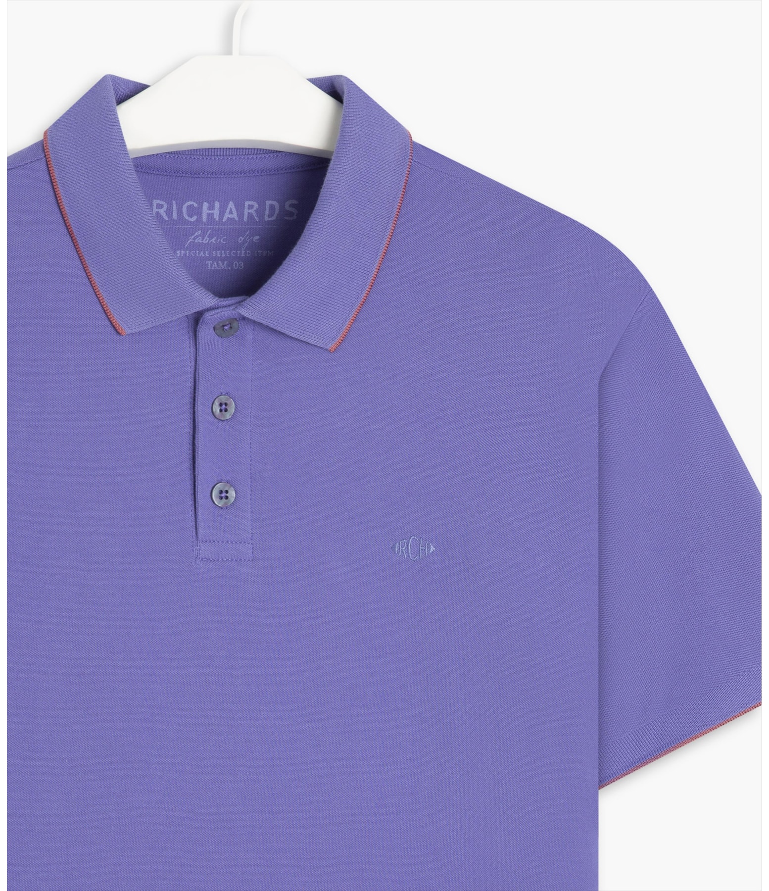 Polo Piquet Friso Azul Jeans