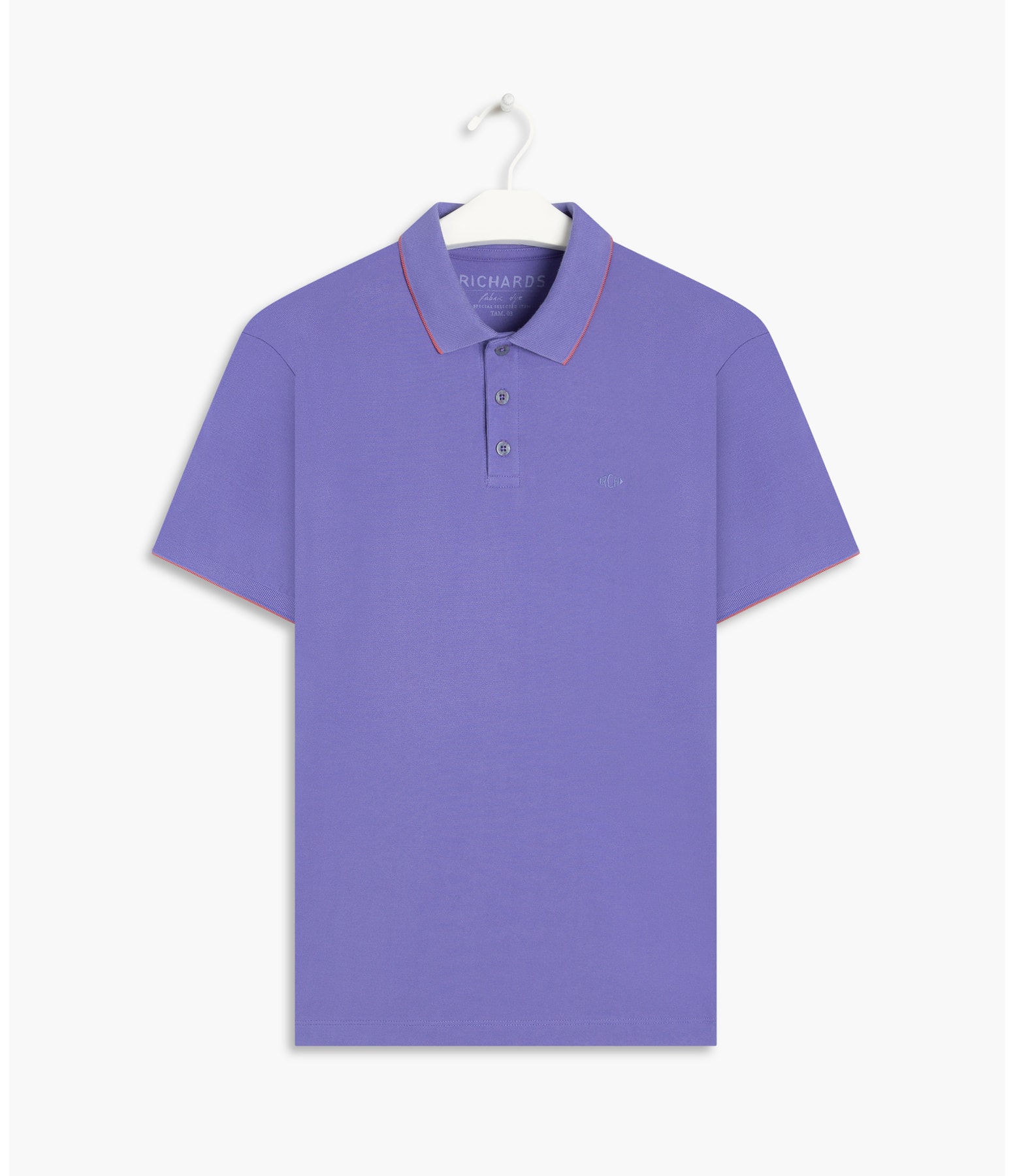 Polo Piquet Friso Azul Jeans