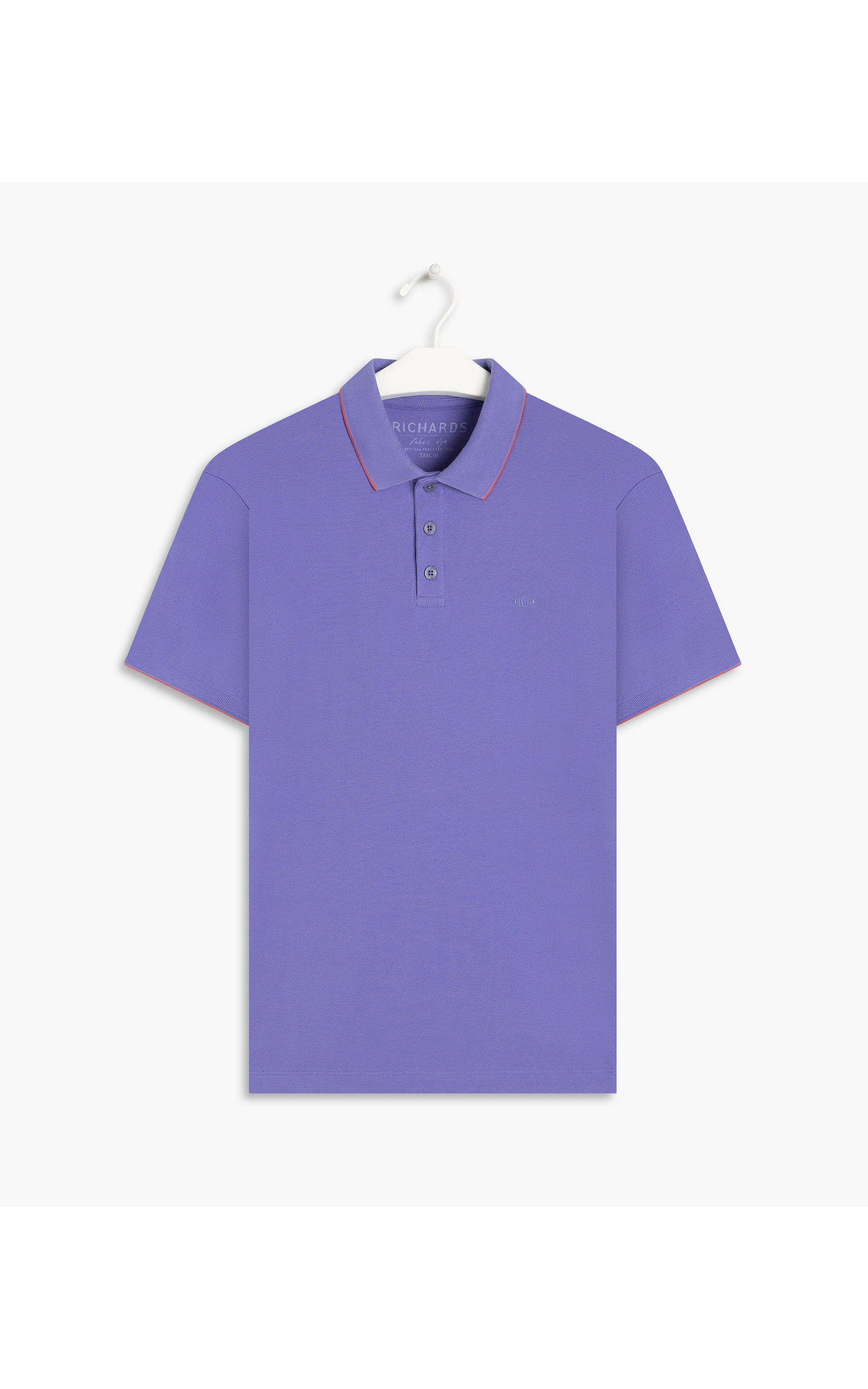 Polo Piquet Friso Azul Jeans