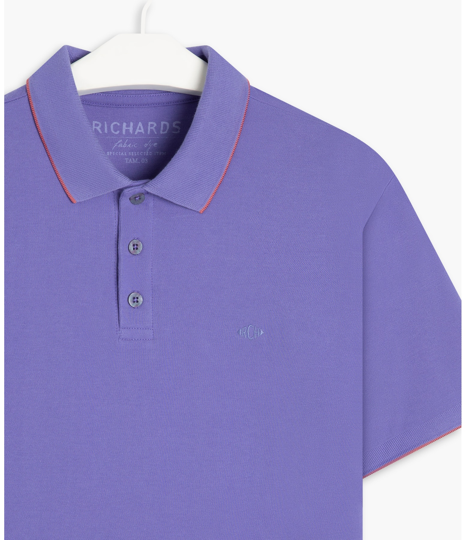 Polo Piquet Friso Azul Jeans