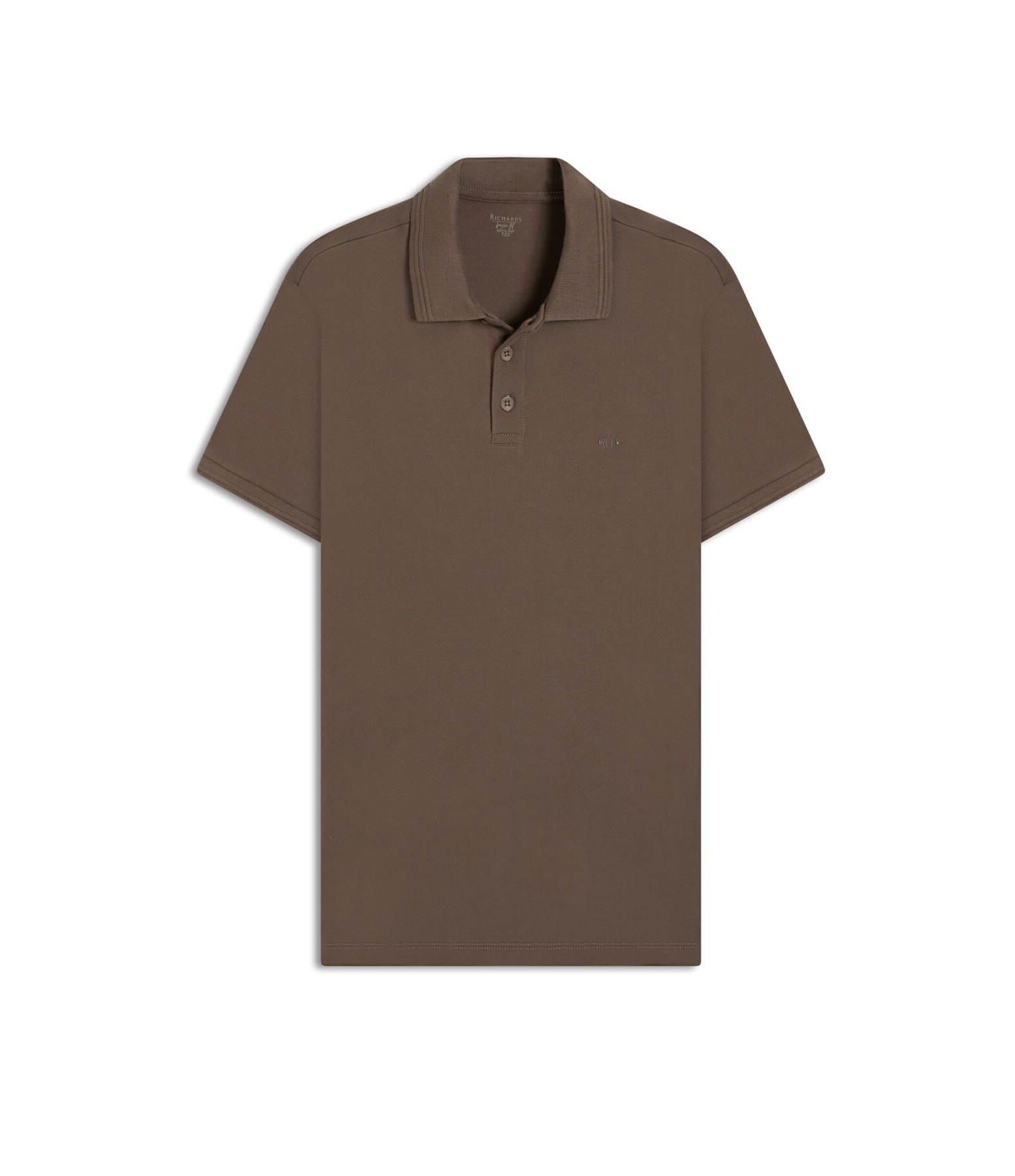 Polo Piquet Friso Dp Jacquard Basic Fit Tabaco