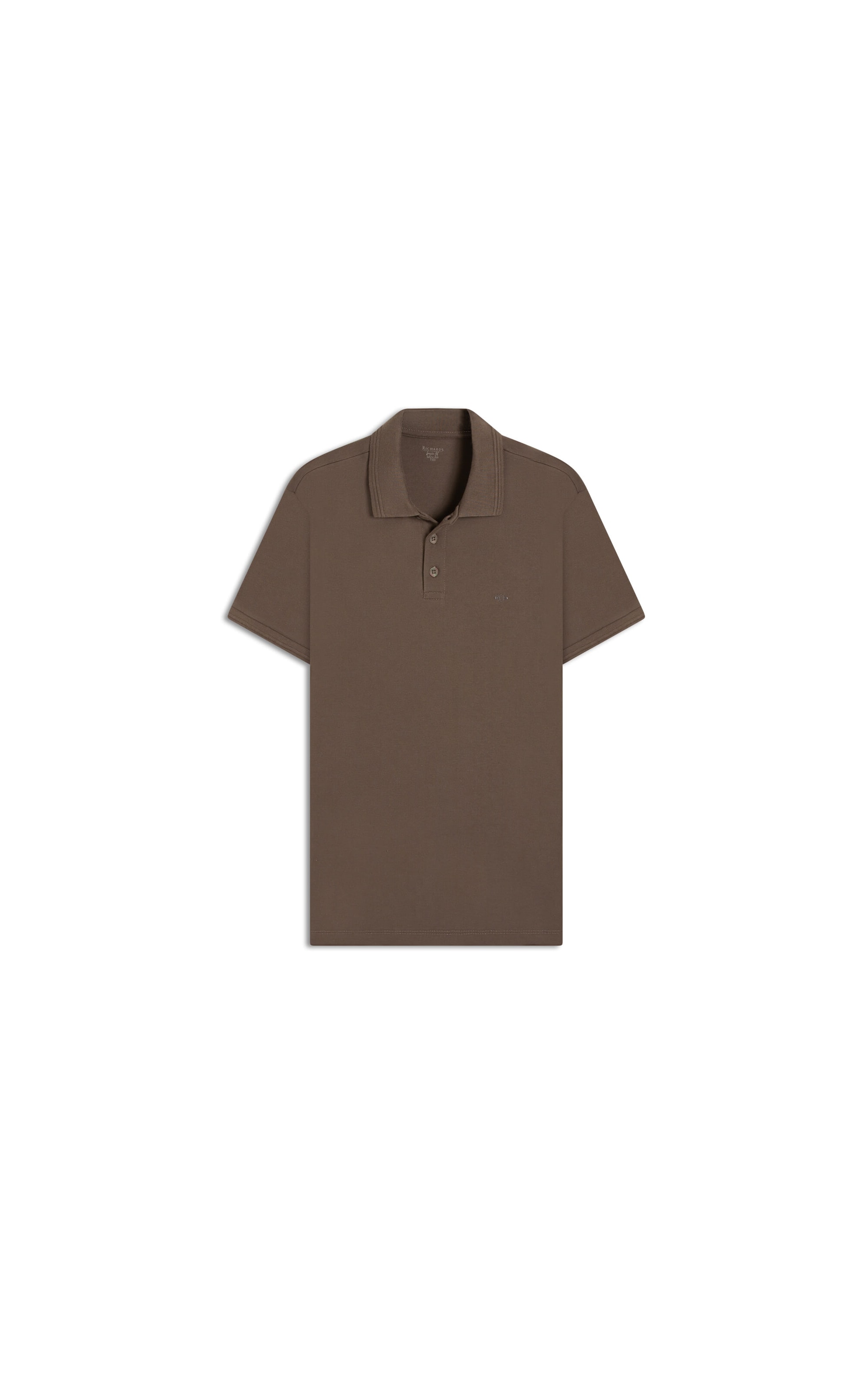Polo Piquet Friso Dp Jacquard Basic Fit Tabaco