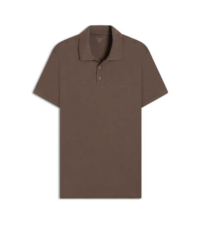 Polo Piquet Friso Dp Jacquard Basic Fit Tabaco