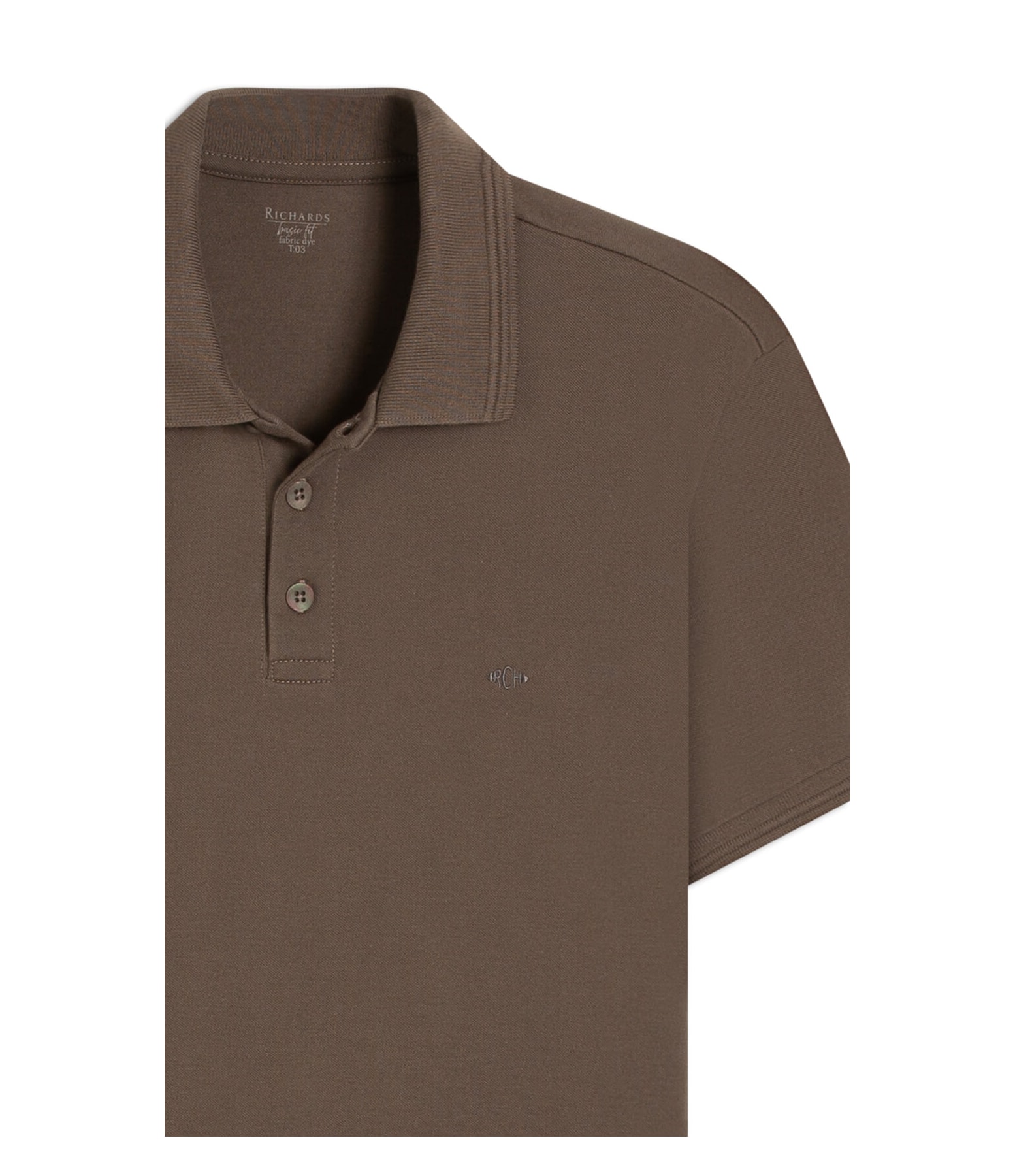 Polo Piquet Friso Dp Jacquard Basic Fit Tabaco