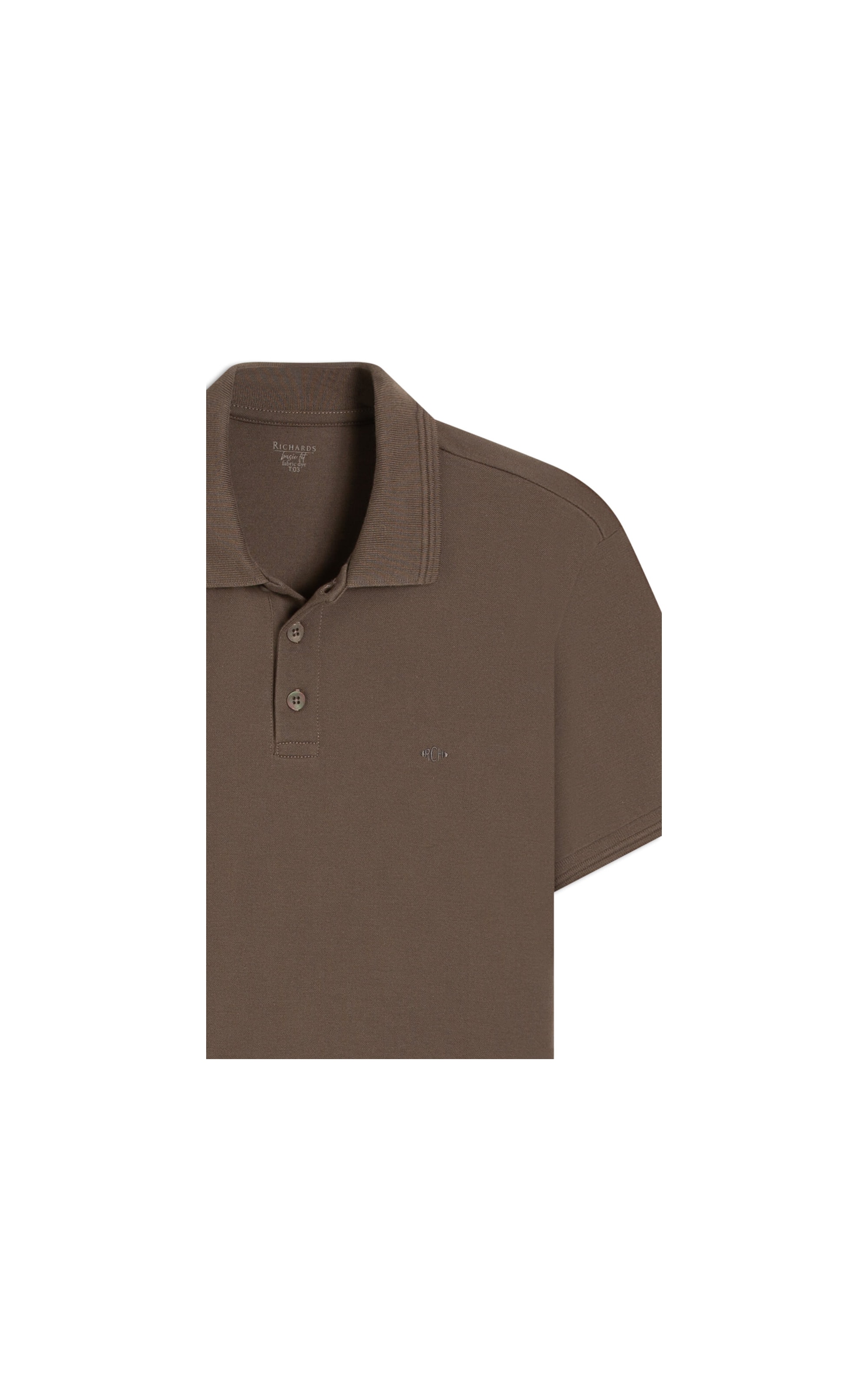 Polo Piquet Friso Dp Jacquard Basic Fit Tabaco