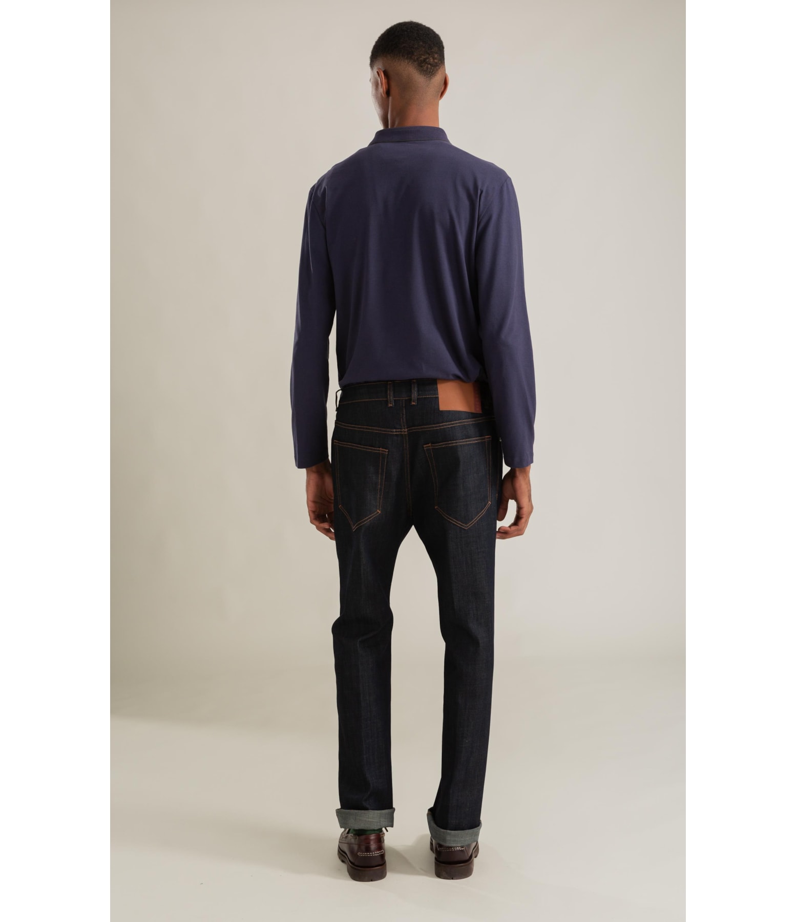 Polo Piquet Friso Duplo Ml Marinho