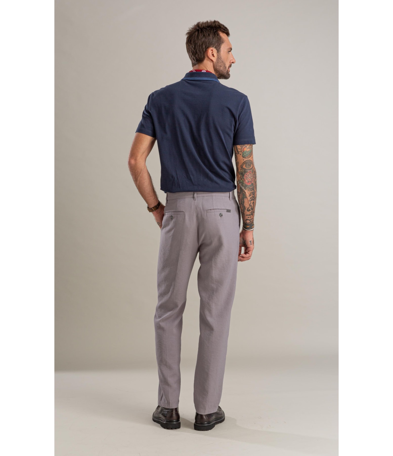 Polo Piquet Friso Duplo Rajado Bf Dark Navy