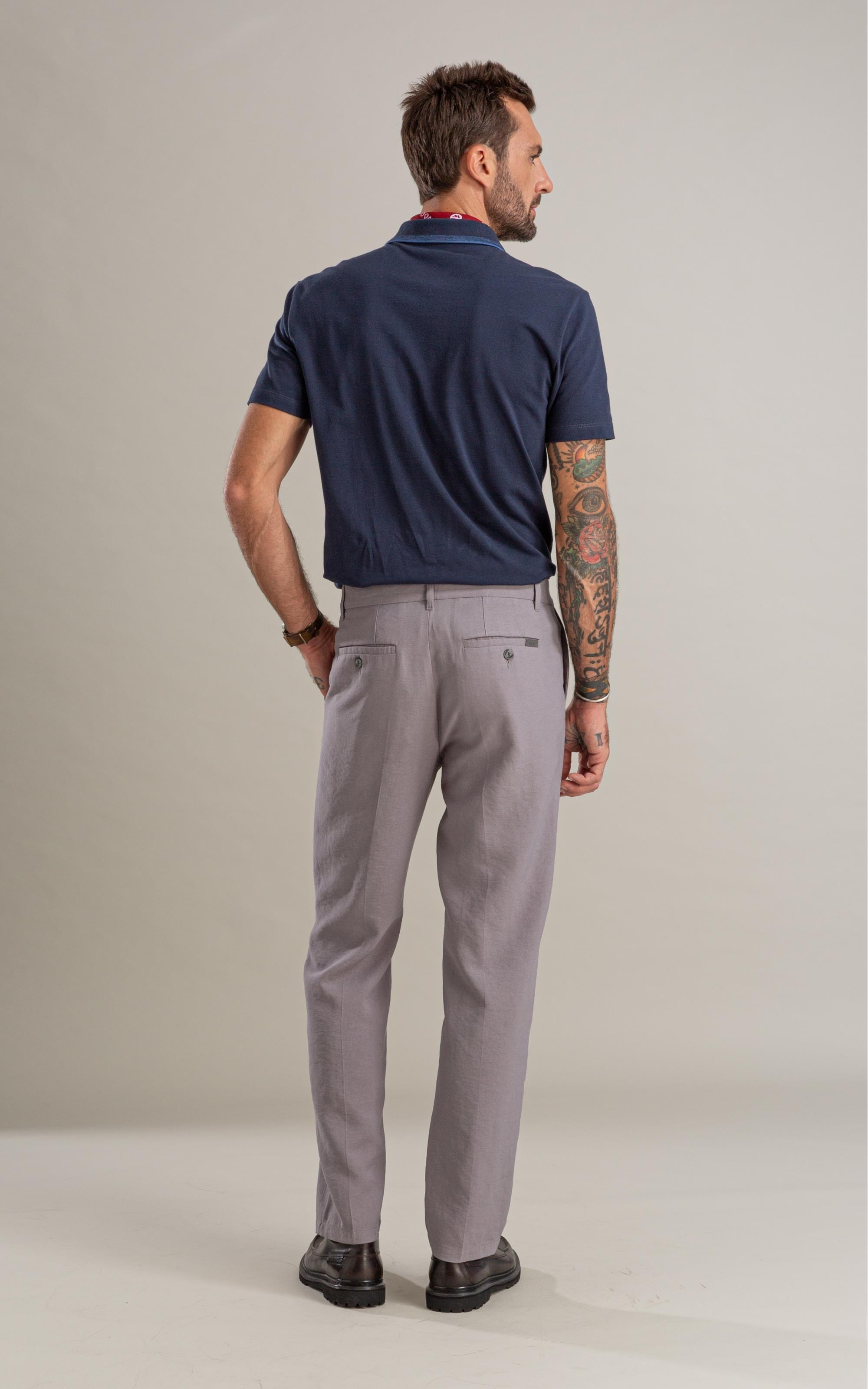 Polo Piquet Friso Duplo Rajado Bf Dark Navy