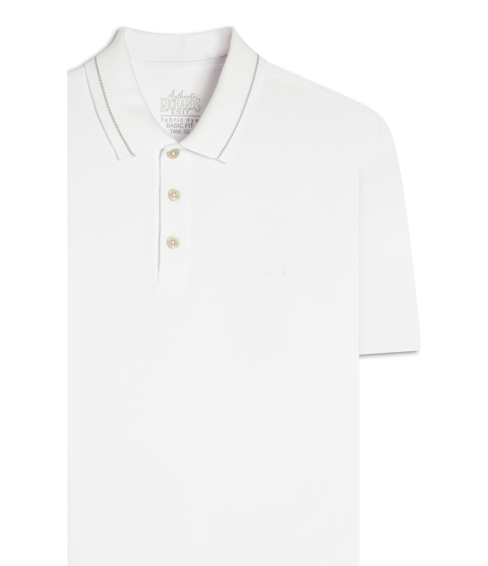 Polo Piquet Friso Jacquard Mc Bf Branco