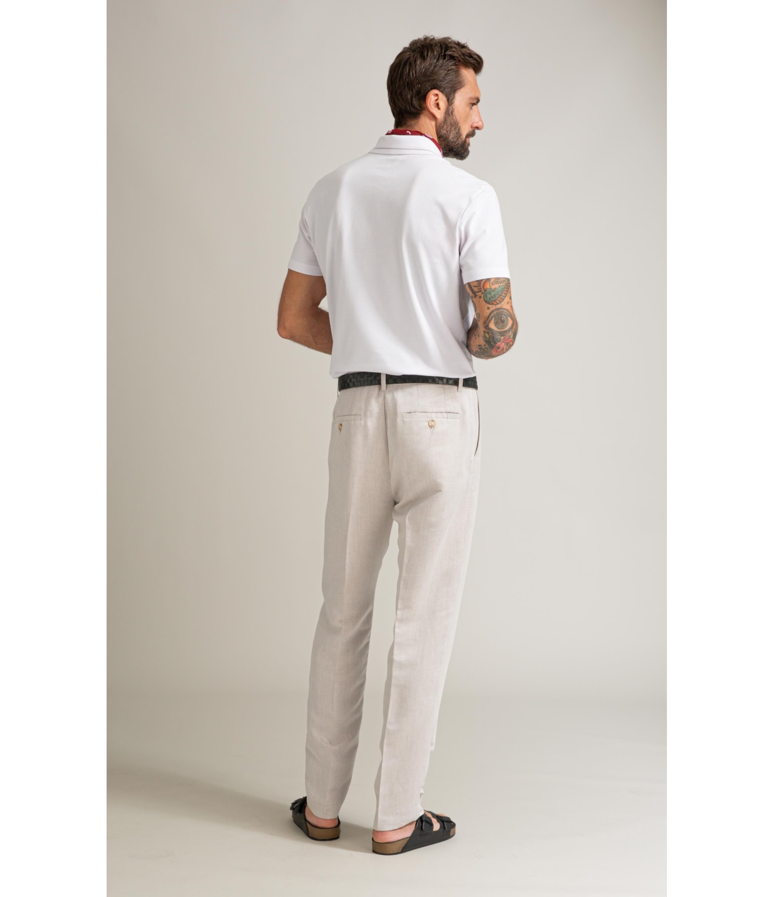 Polo Piquet Friso Jacquard Mc Bf Branco