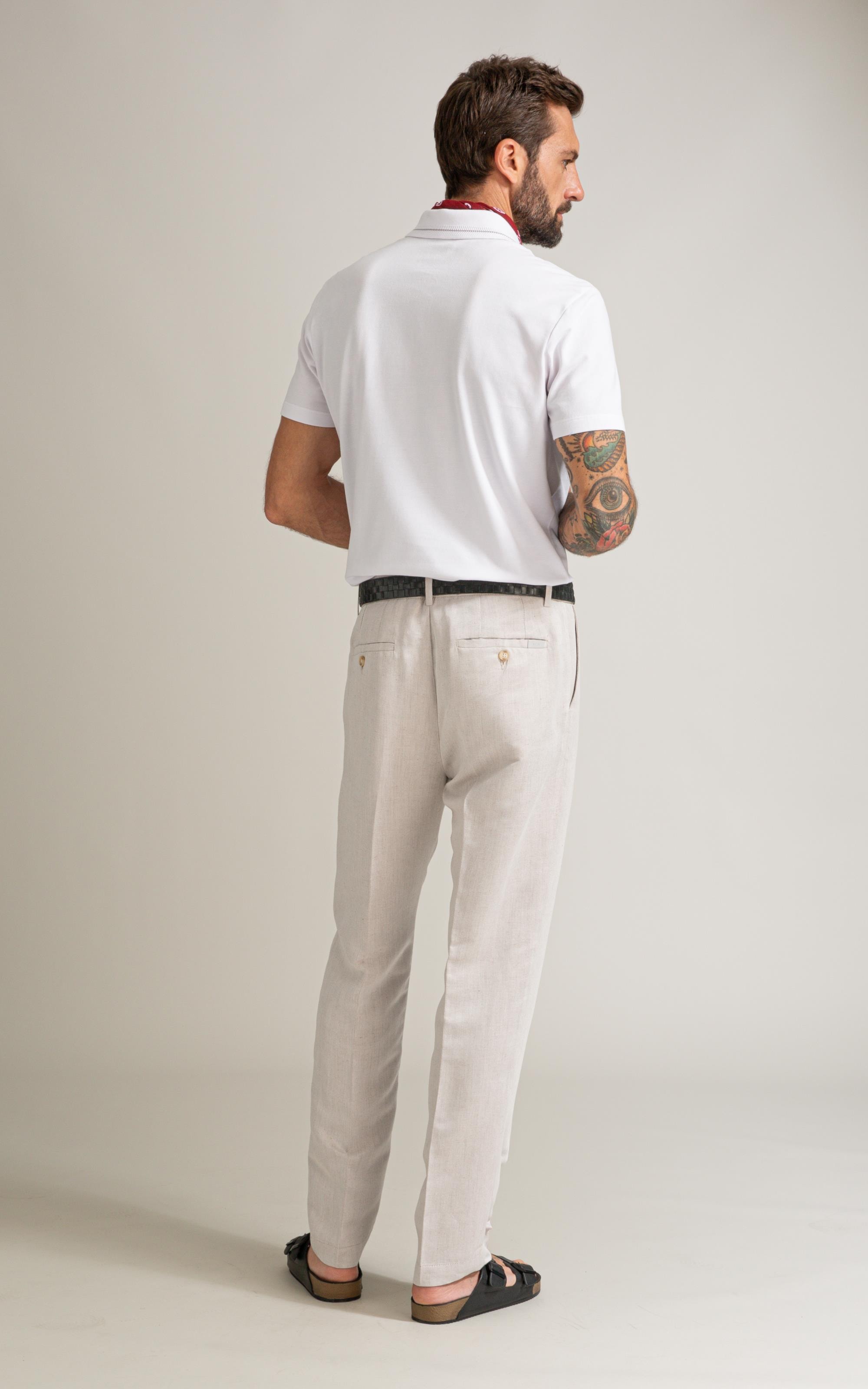 Polo Piquet Friso Jacquard Mc Bf Branco